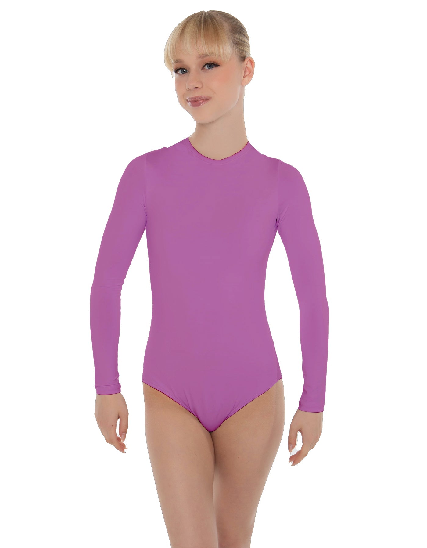 Solid Lycra LS Keyhole Leotard