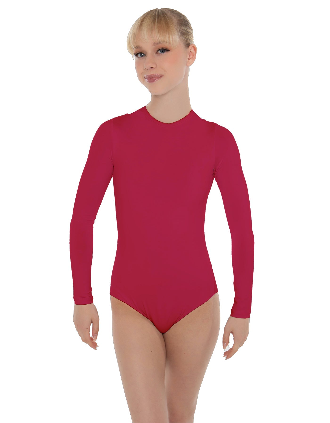 Solid Lycra LS Keyhole Leotard