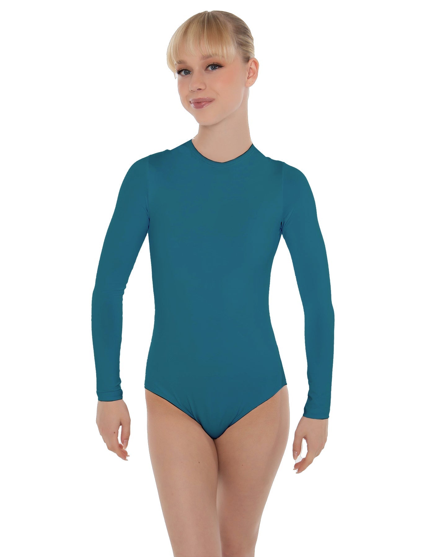 Solid Lycra LS Keyhole Leotard
