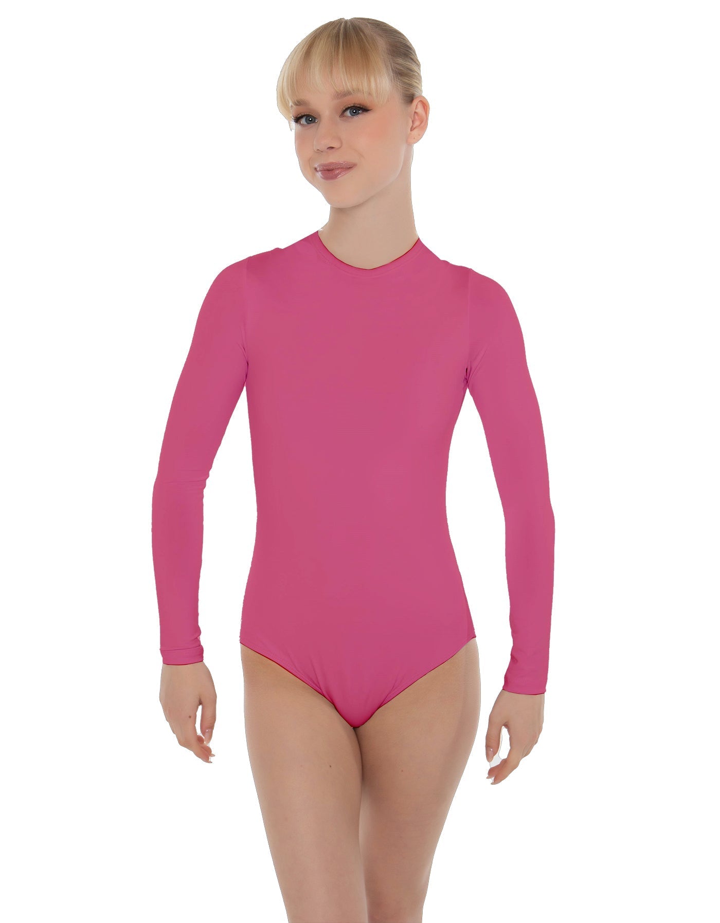 Solid Lycra LS Keyhole Leotard