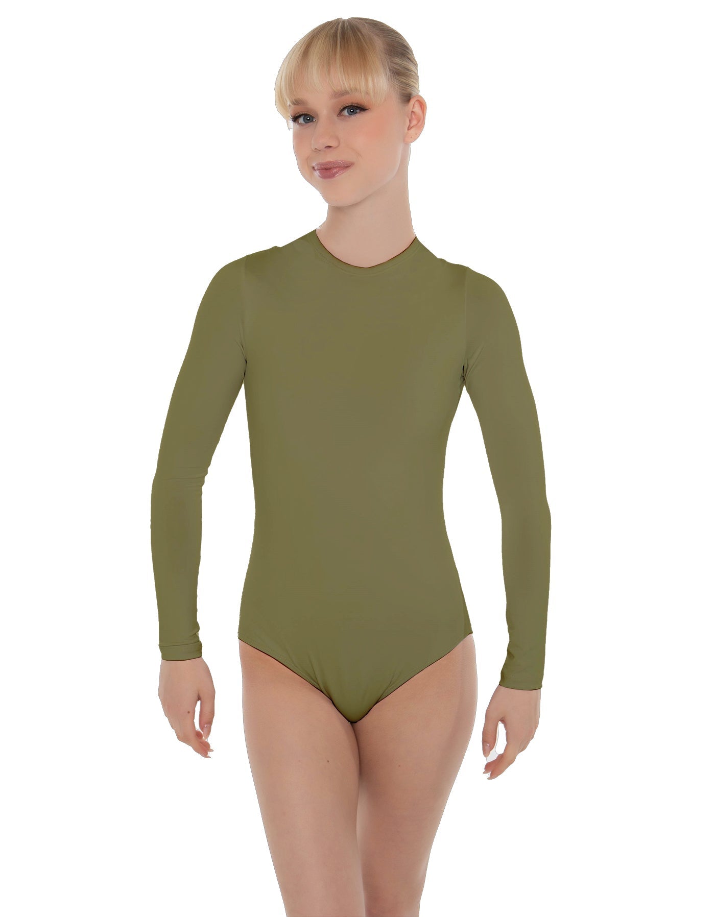 Solid Lycra LS Keyhole Leotard