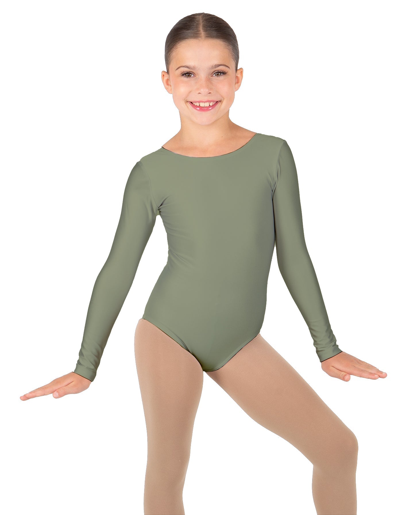 Solid Lycra Long Sleeve Leotard