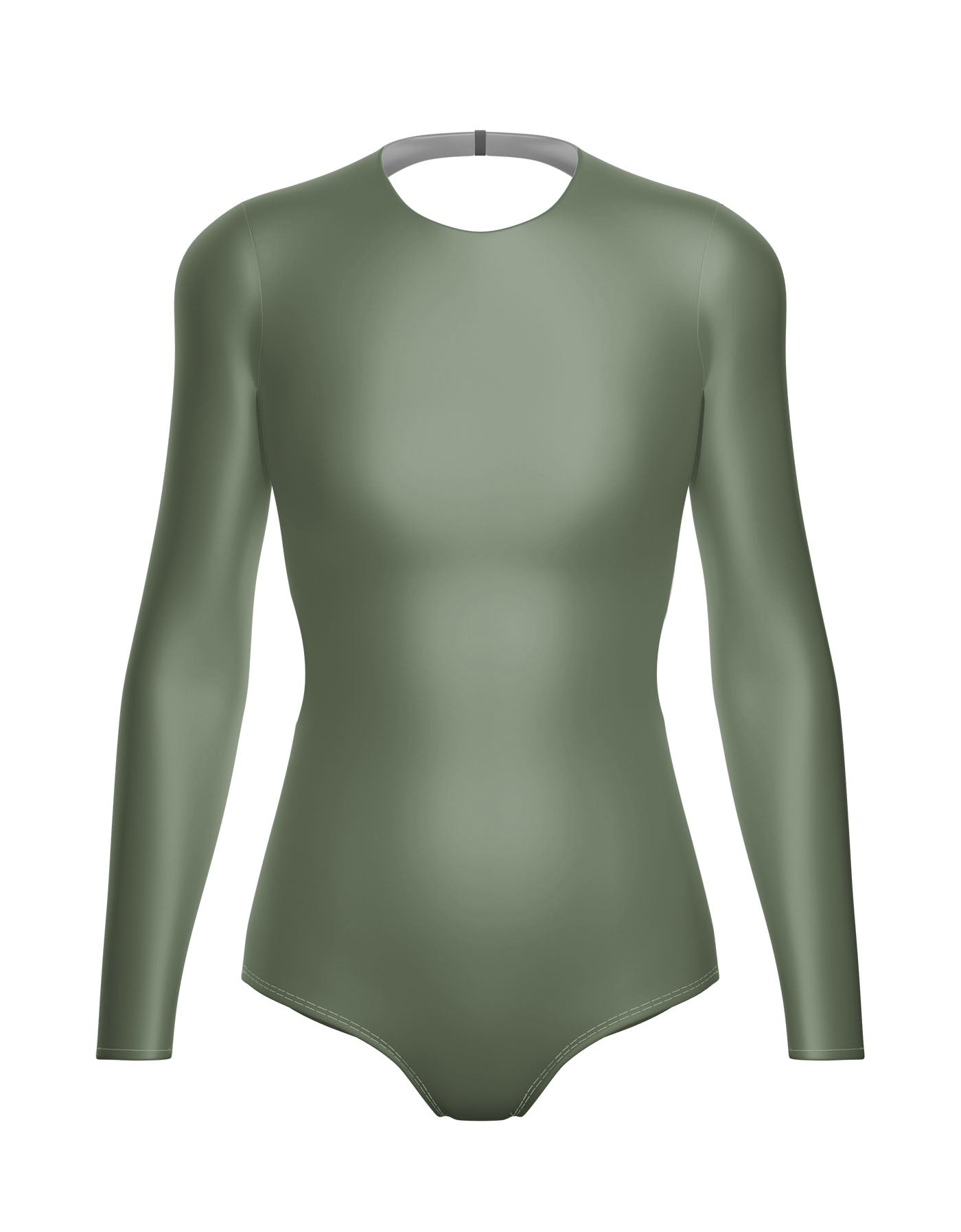 Solid Lycra LS Leotard Triangle Back