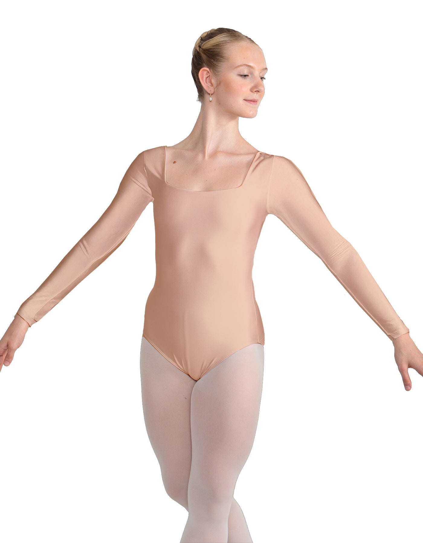 Solid Lycra LS Square Neck Leotard