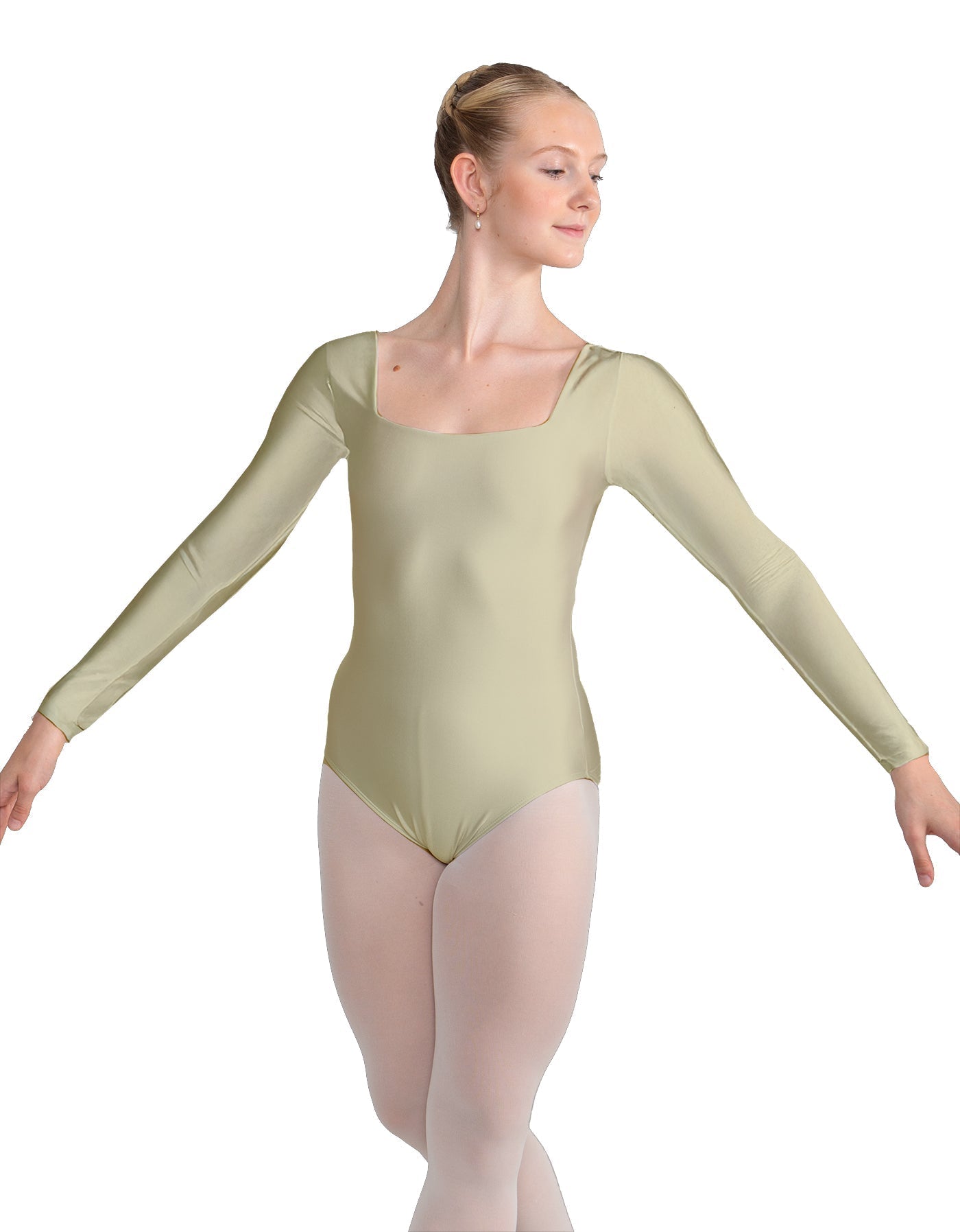 Solid Lycra LS Square Neck Leotard