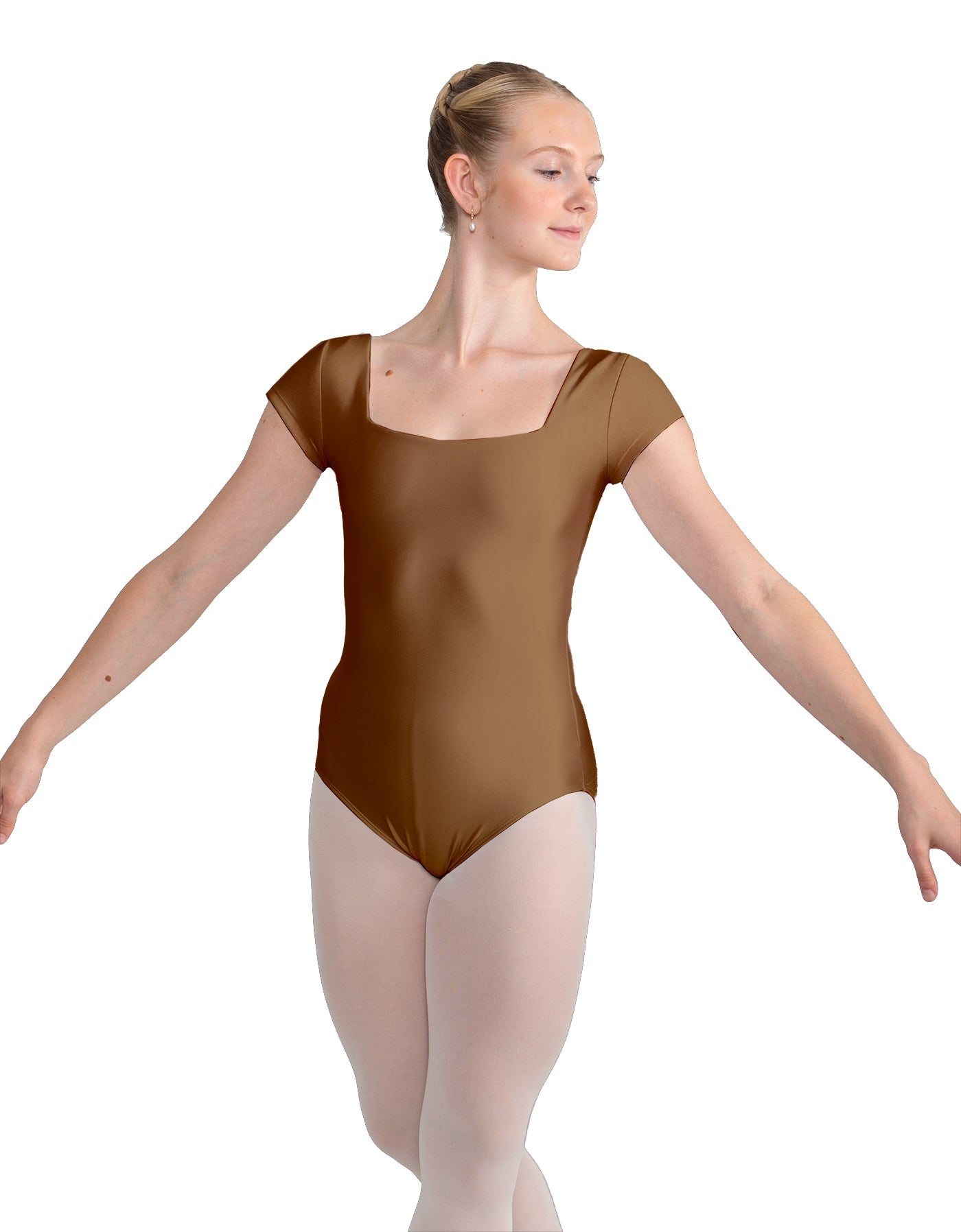 Solid Lycra Cap Sleeve Square Neck Leotard