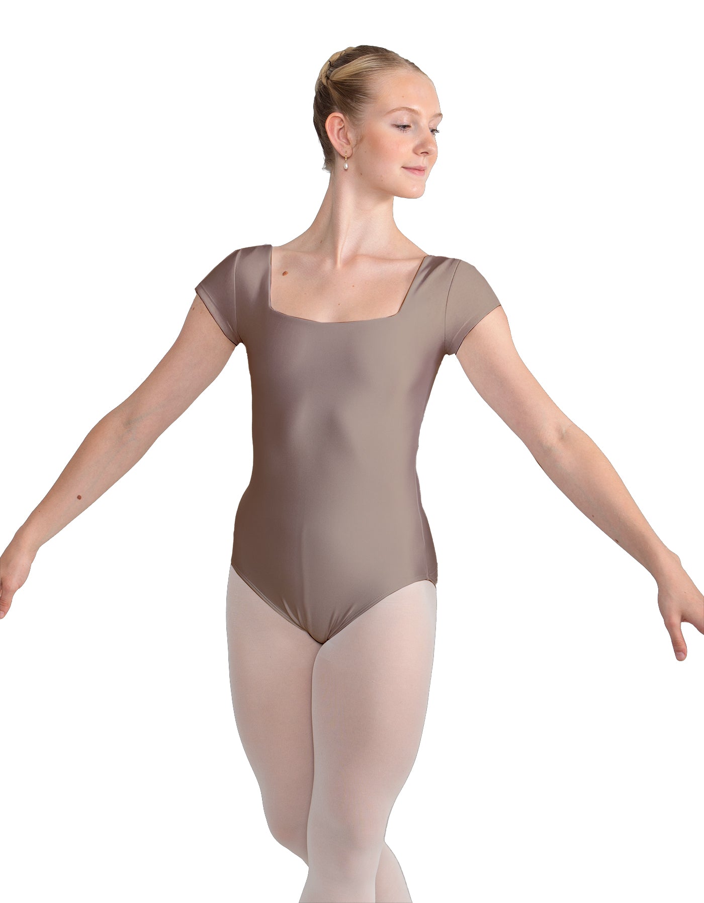 Solid Lycra Cap Sleeve Square Neck Leotard