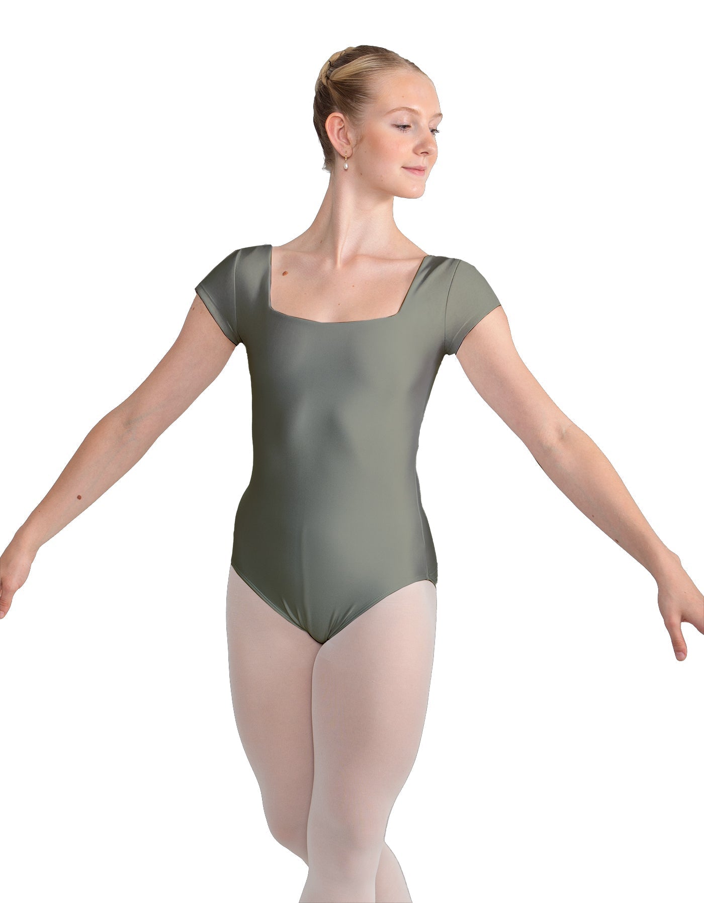 Solid Lycra Cap Sleeve Square Neck Leotard