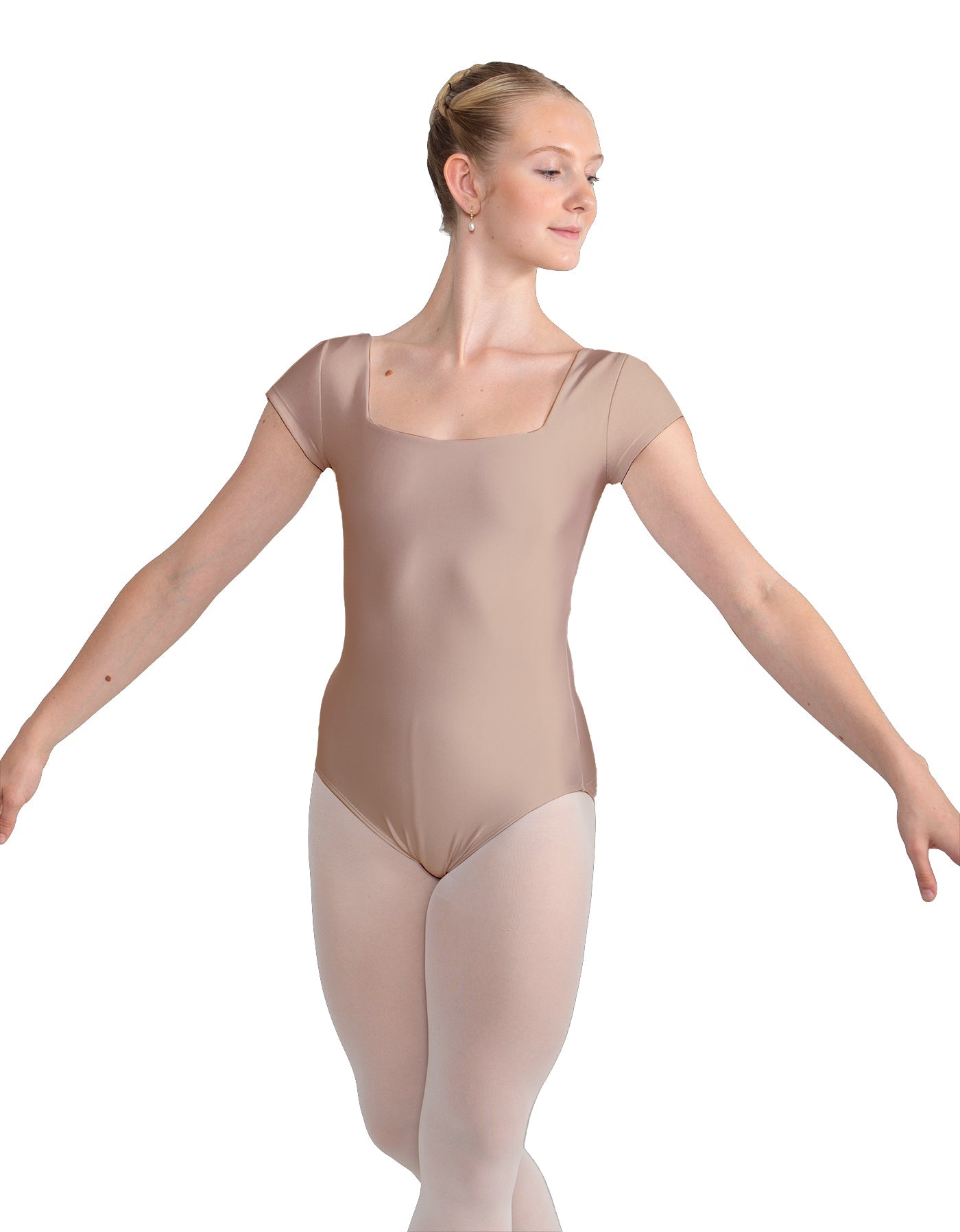 Solid Lycra Cap Sleeve Square Neck Leotard