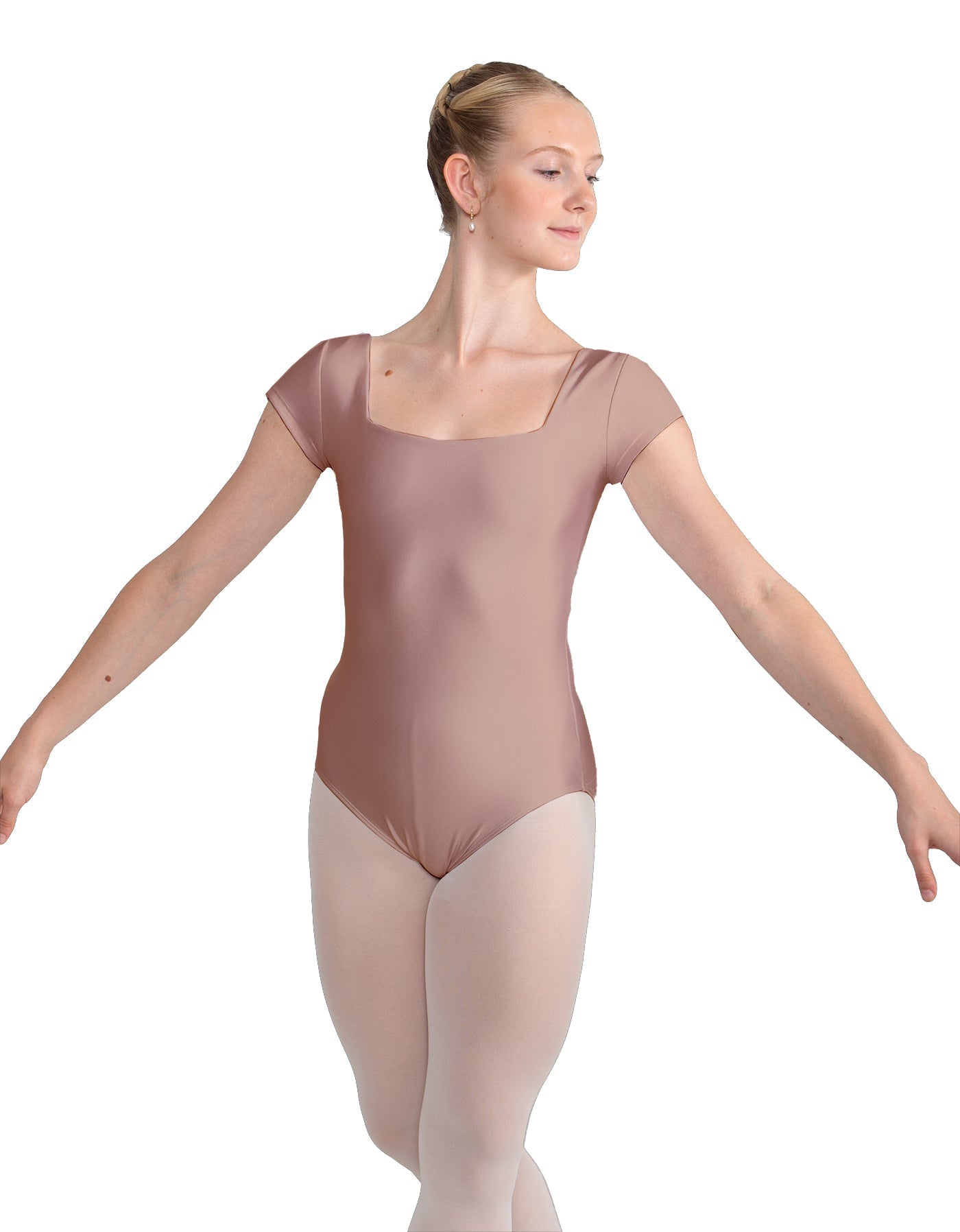 Solid Lycra Cap Sleeve Square Neck Leotard