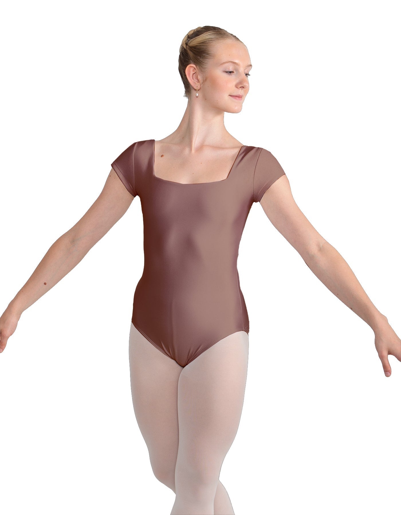 Solid Lycra Cap Sleeve Square Neck Leotard