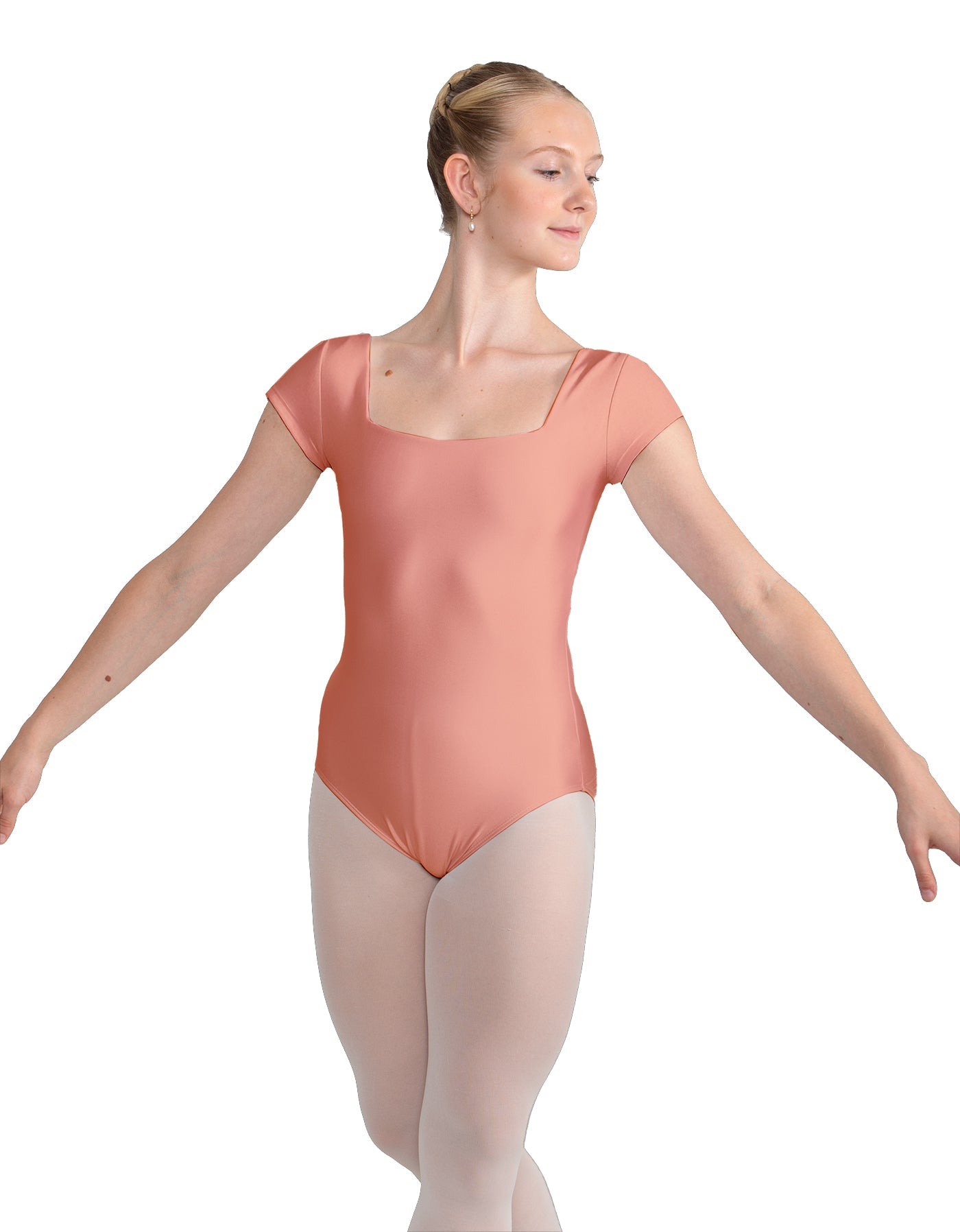 Solid Lycra Cap Sleeve Square Neck Leotard