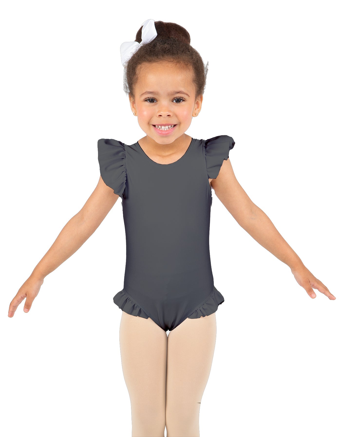 Solid Lycra Tank with Gather Sleeve and Legs Leotard