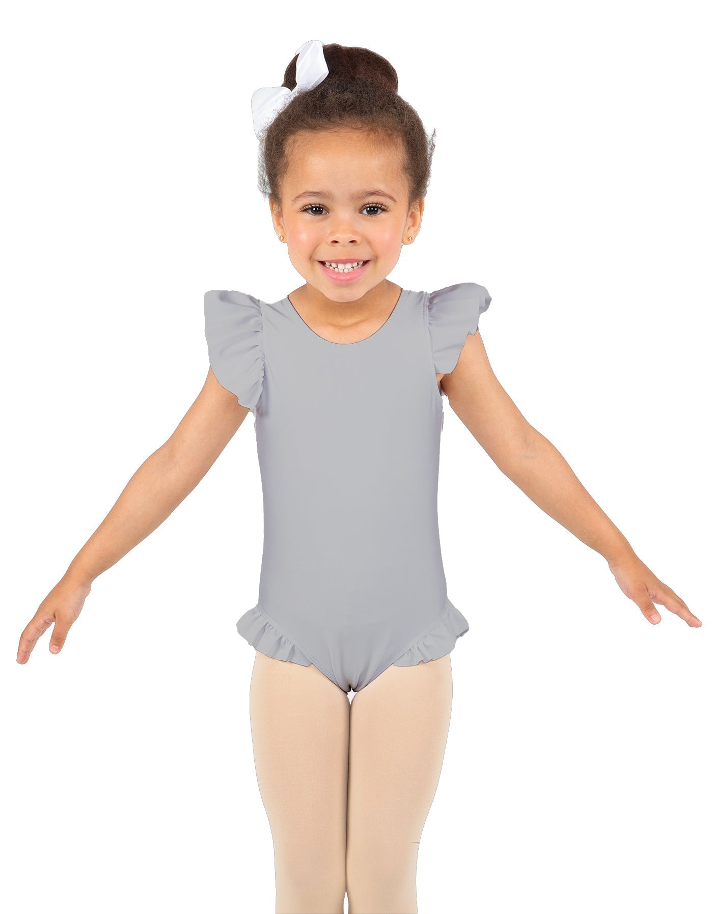 Solid Lycra Tank with Gather Sleeve and Legs Leotard