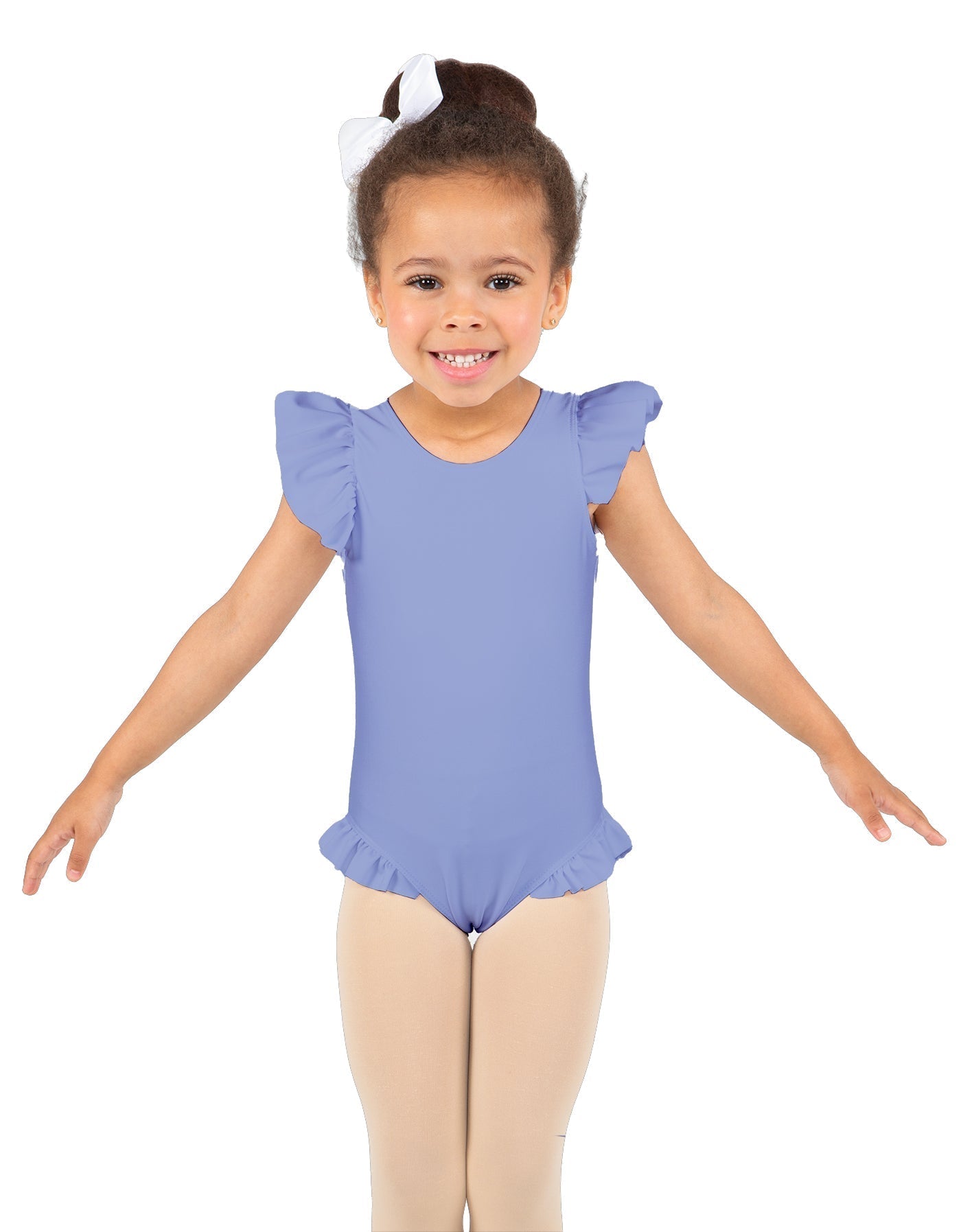 Solid Lycra Tank with Gather Sleeve and Legs Leotard