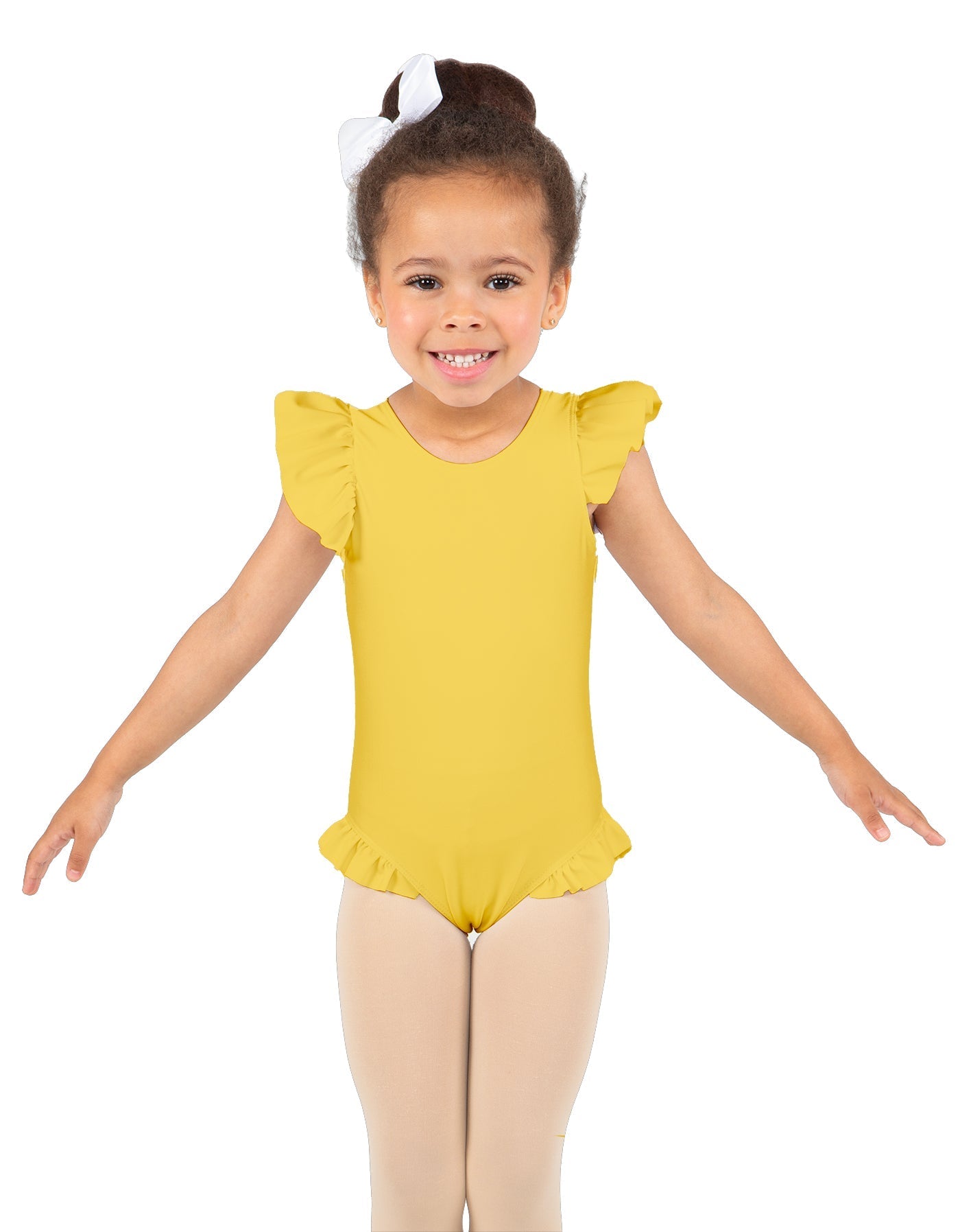 Solid Lycra Tank with Gather Sleeve and Legs Leotard