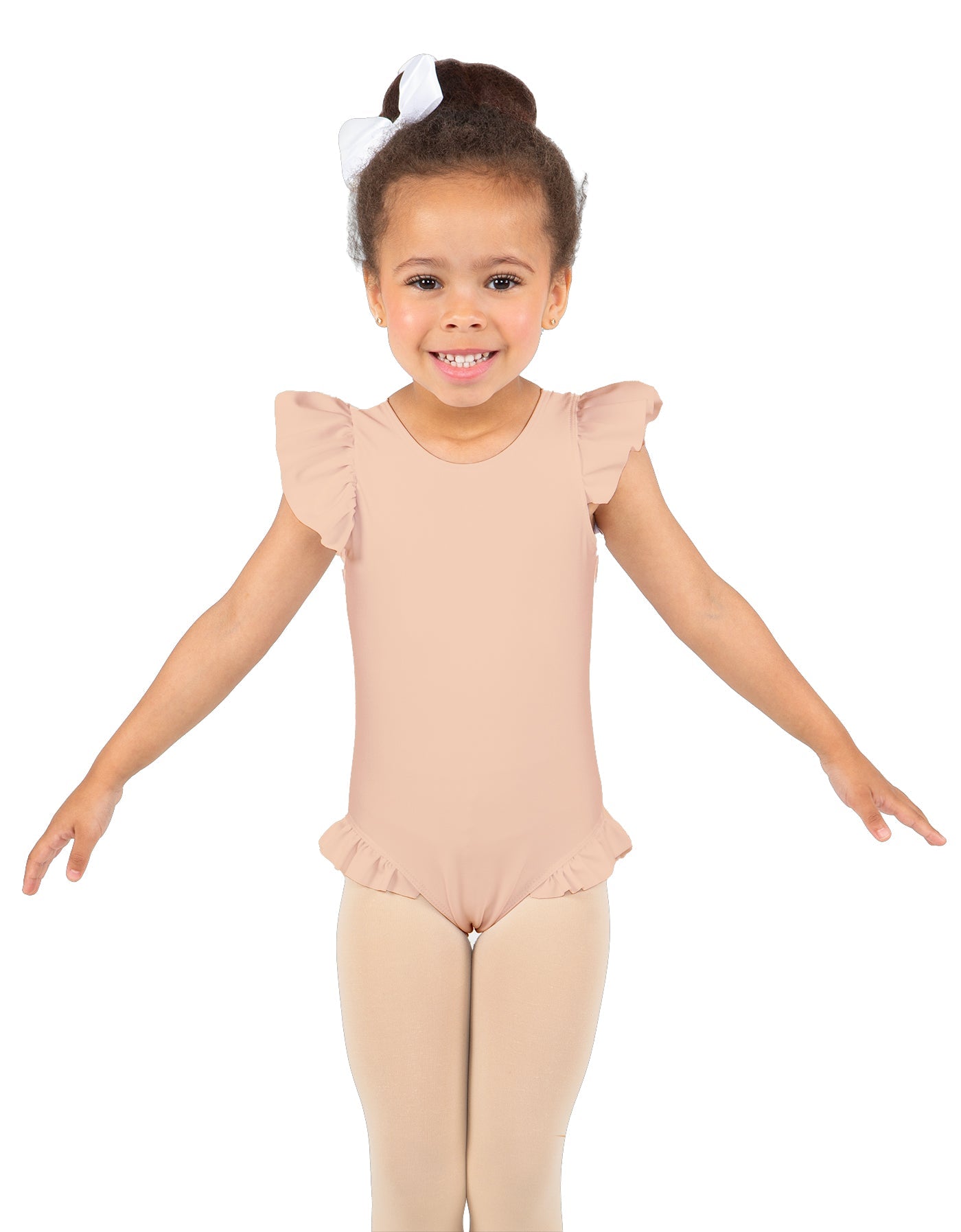 Solid Lycra Tank with Gather Sleeve and Legs Leotard