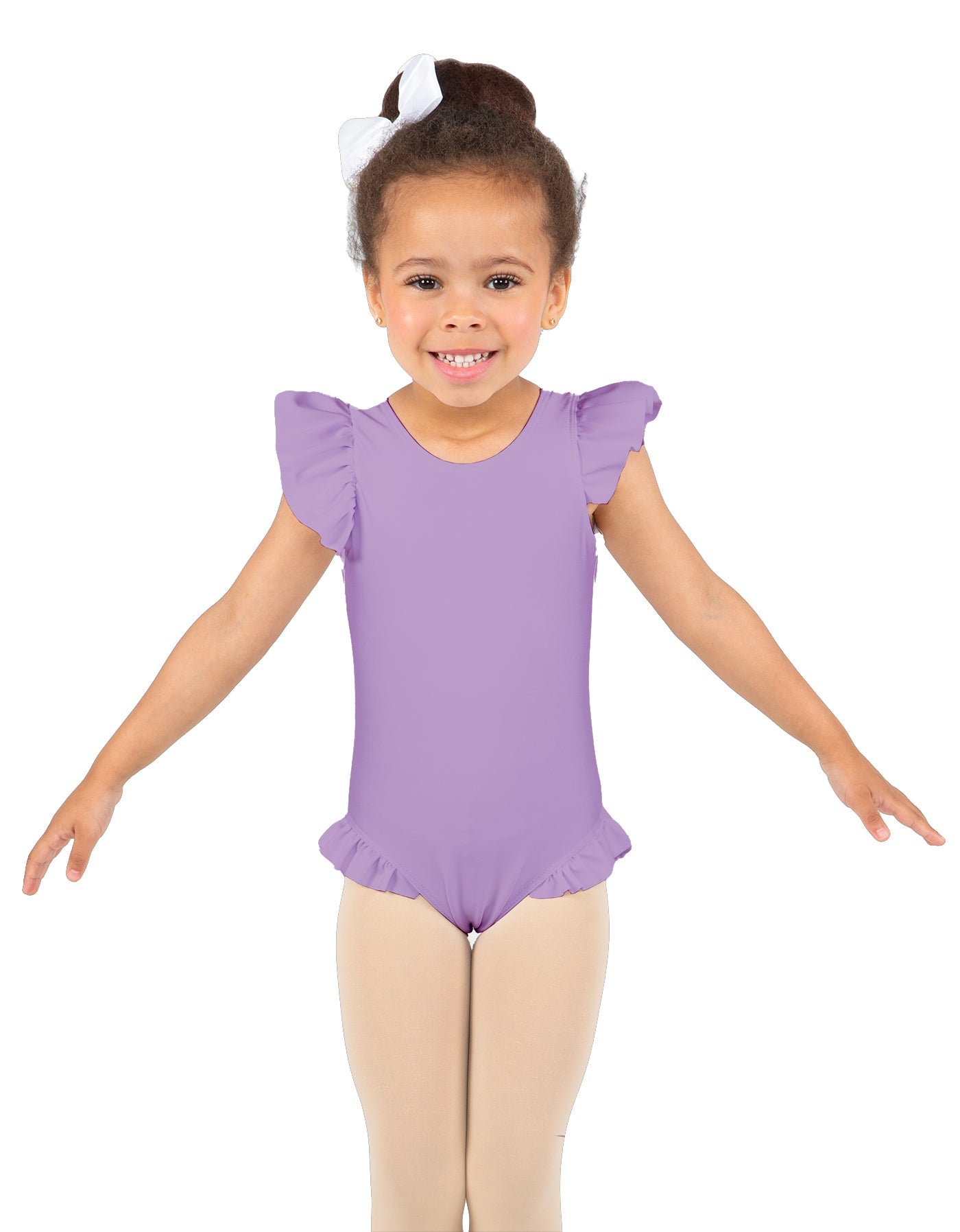 Solid Lycra Tank with Gather Sleeve and Legs Leotard