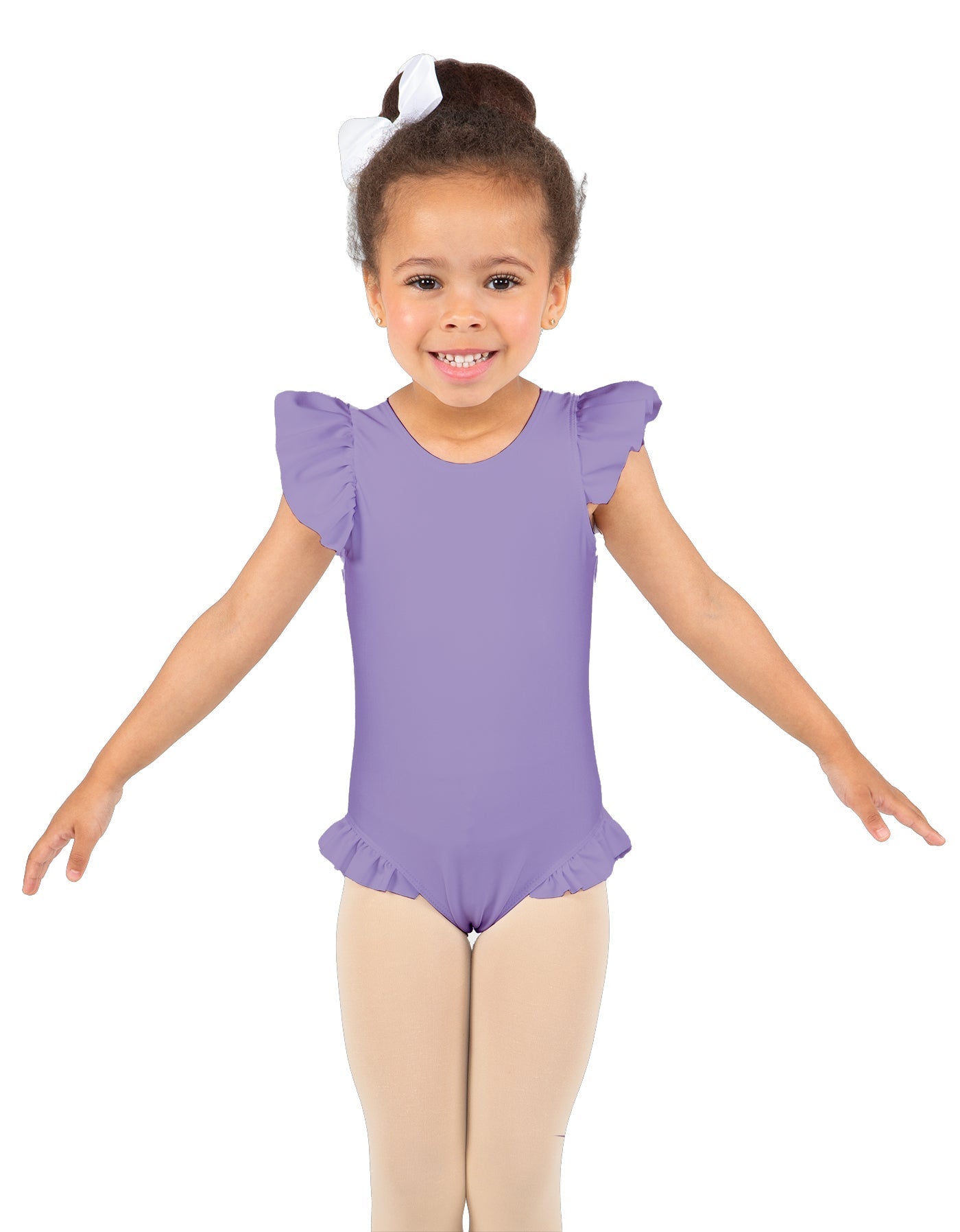 Solid Lycra Tank with Gather Sleeve and Legs Leotard