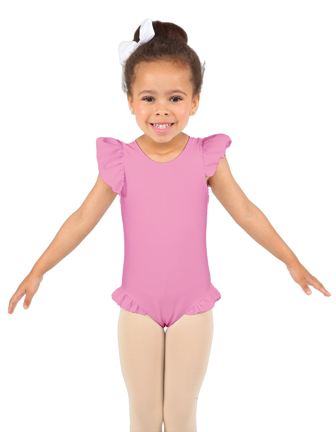 Solid Lycra Tank with Gather Sleeve and Legs Leotard