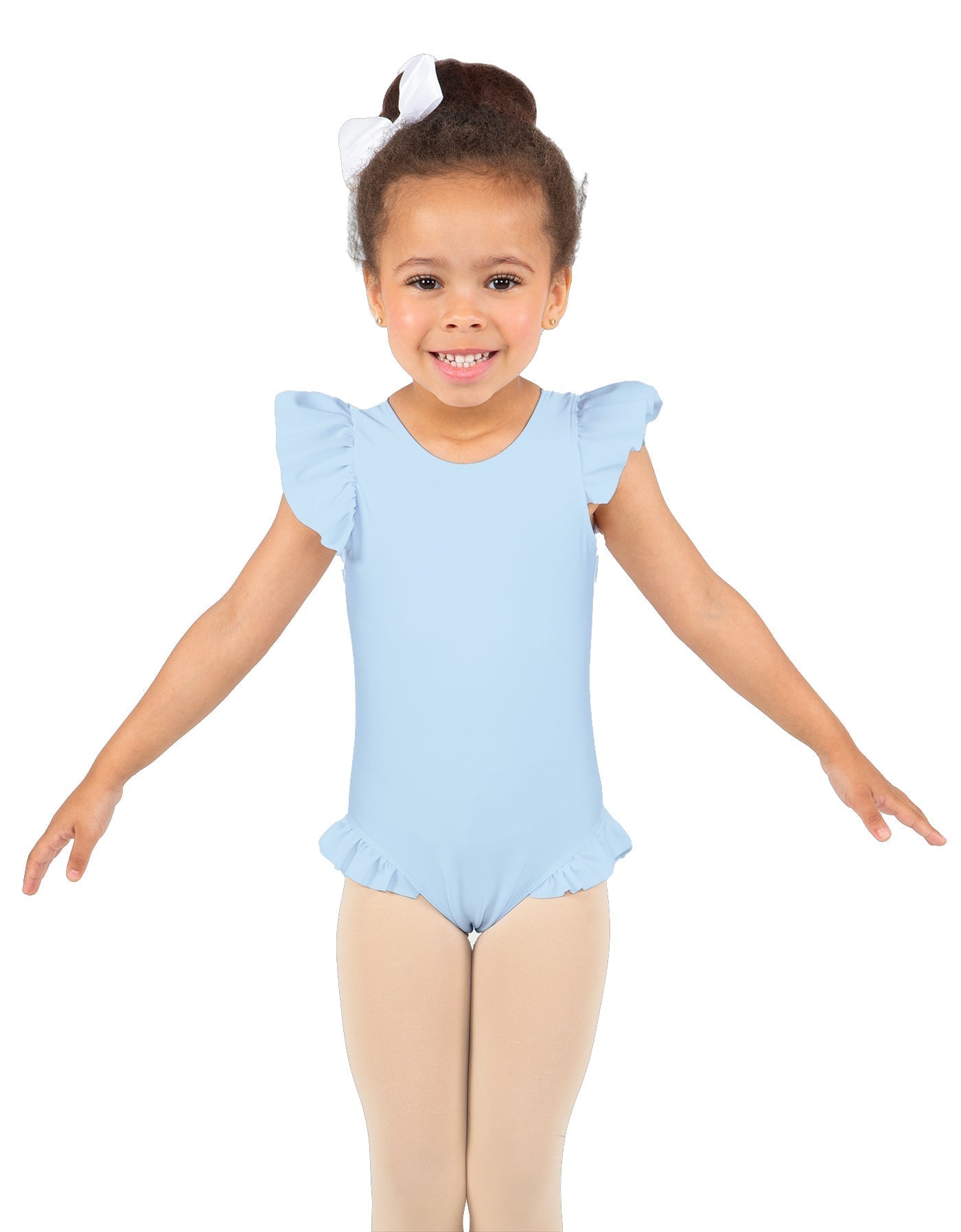 Solid Lycra Tank with Gather Sleeve and Legs Leotard