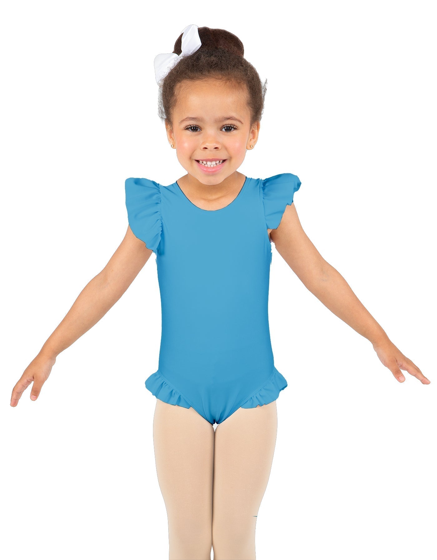 Solid Lycra Tank with Gather Sleeve and Legs Leotard