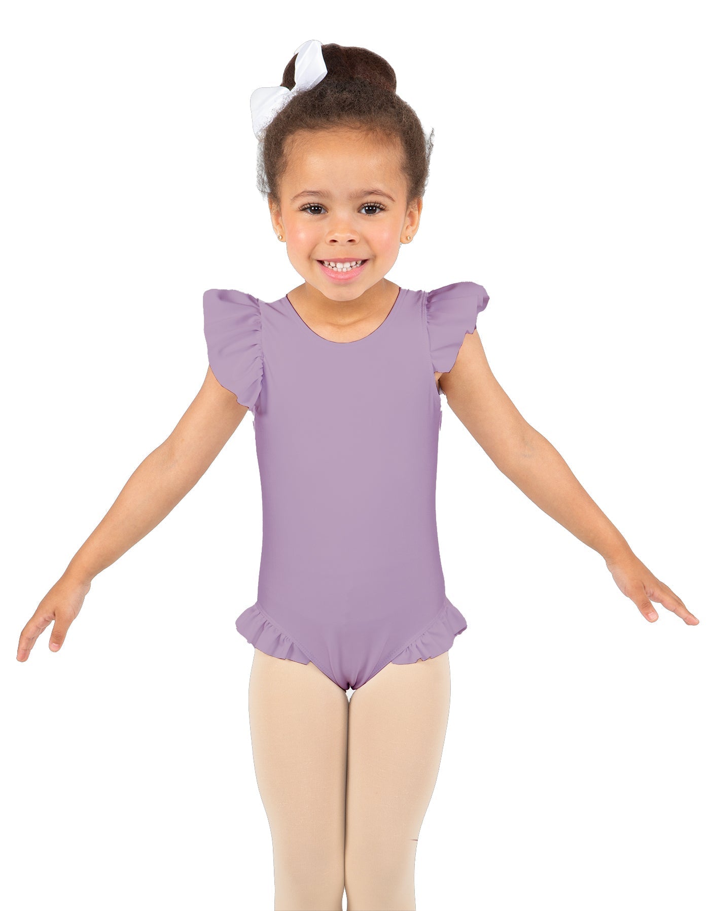 Solid Lycra Tank with Gather Sleeve and Legs Leotard