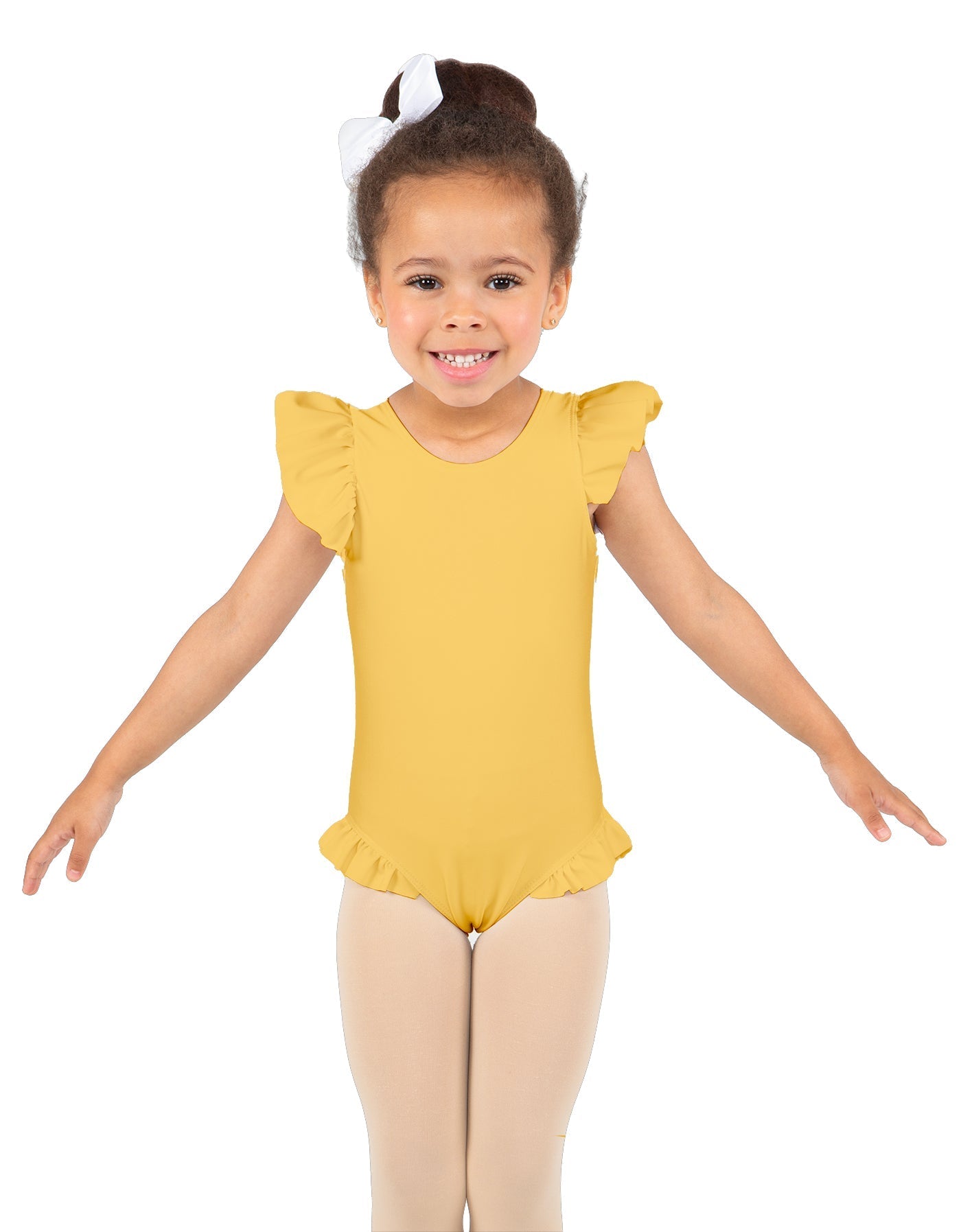 Solid Lycra Tank with Gather Sleeve and Legs Leotard