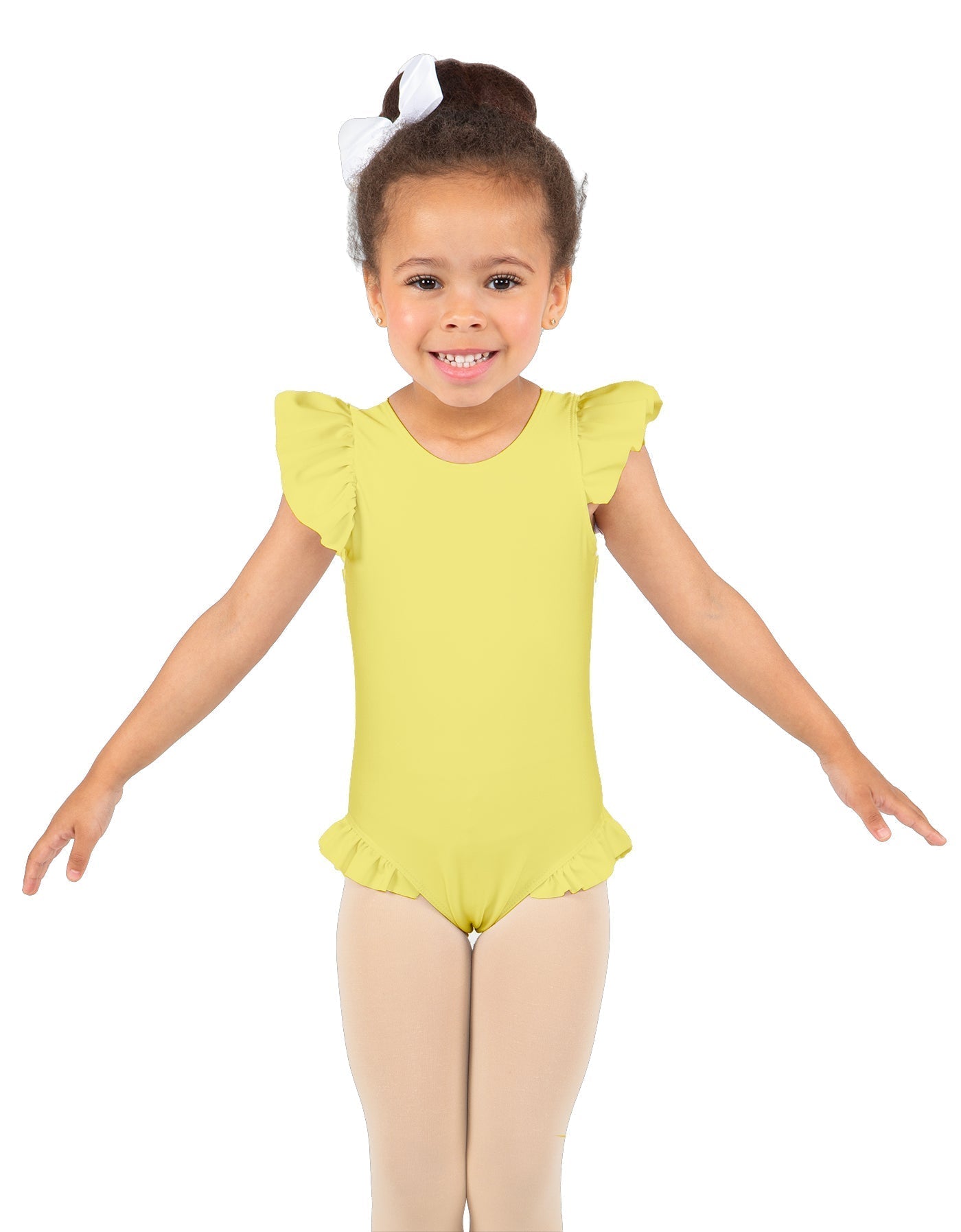 Solid Lycra Tank with Gather Sleeve and Legs Leotard