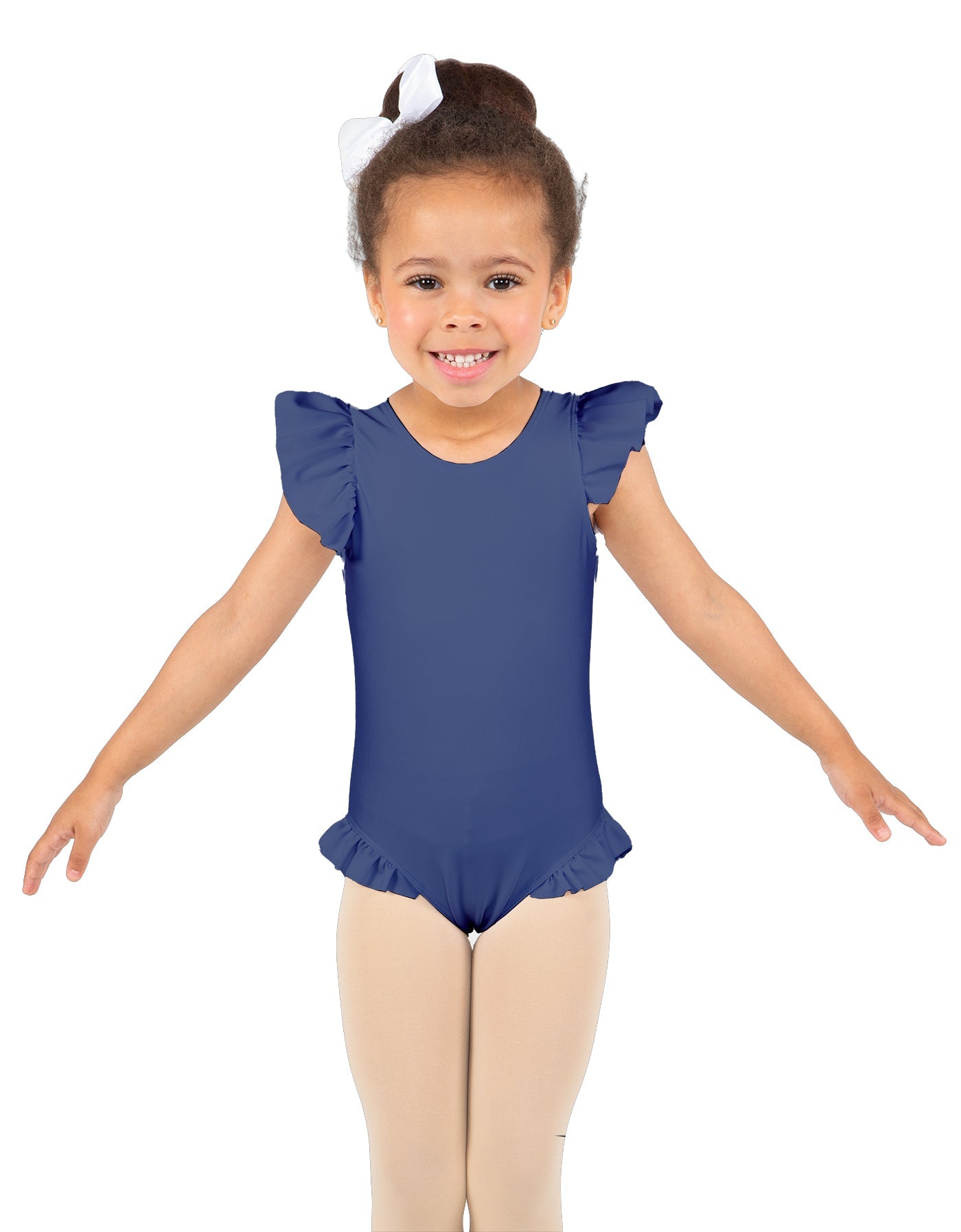 Solid Lycra Tank with Gather Sleeve and Legs Leotard