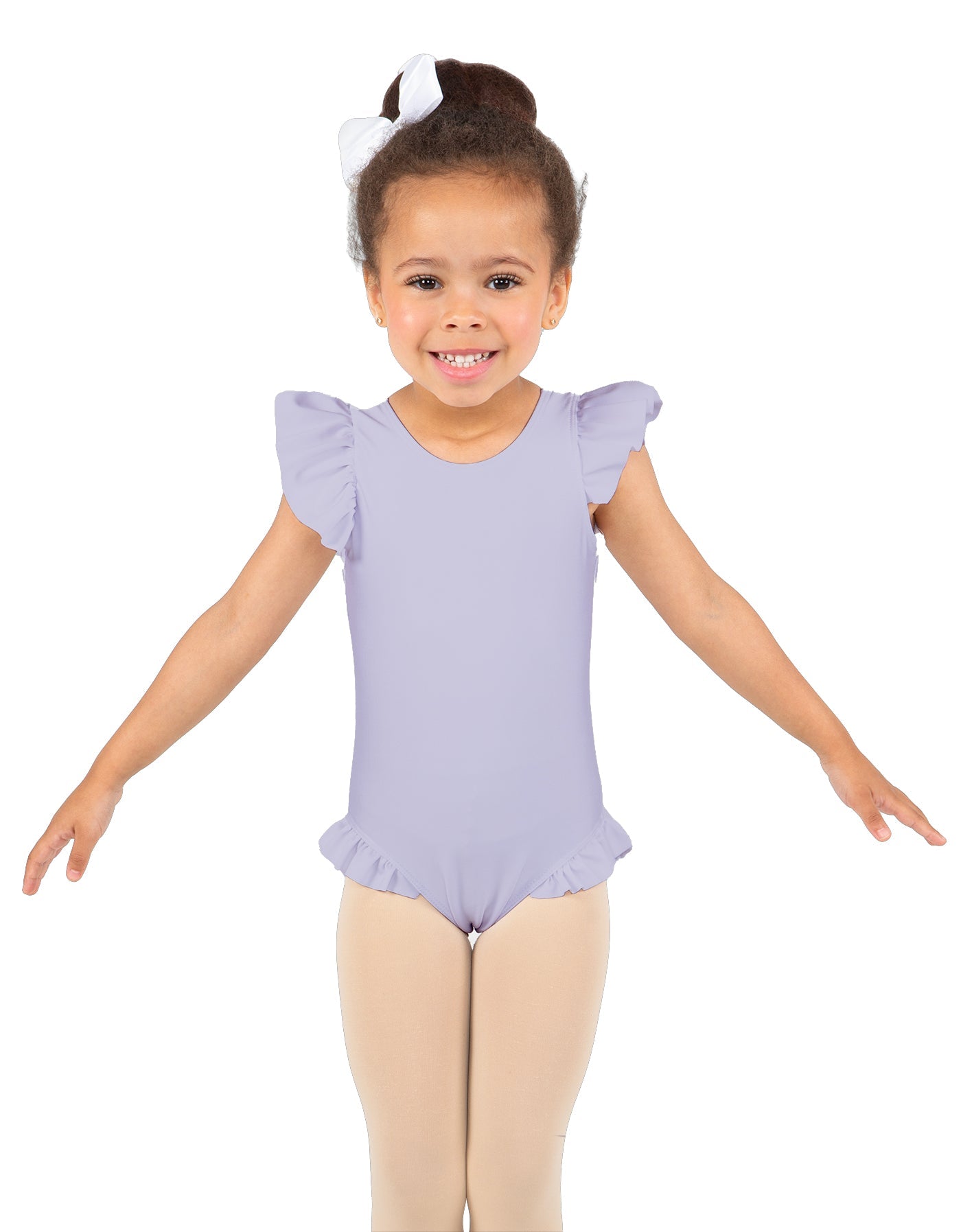Solid Lycra Tank with Gather Sleeve and Legs Leotard