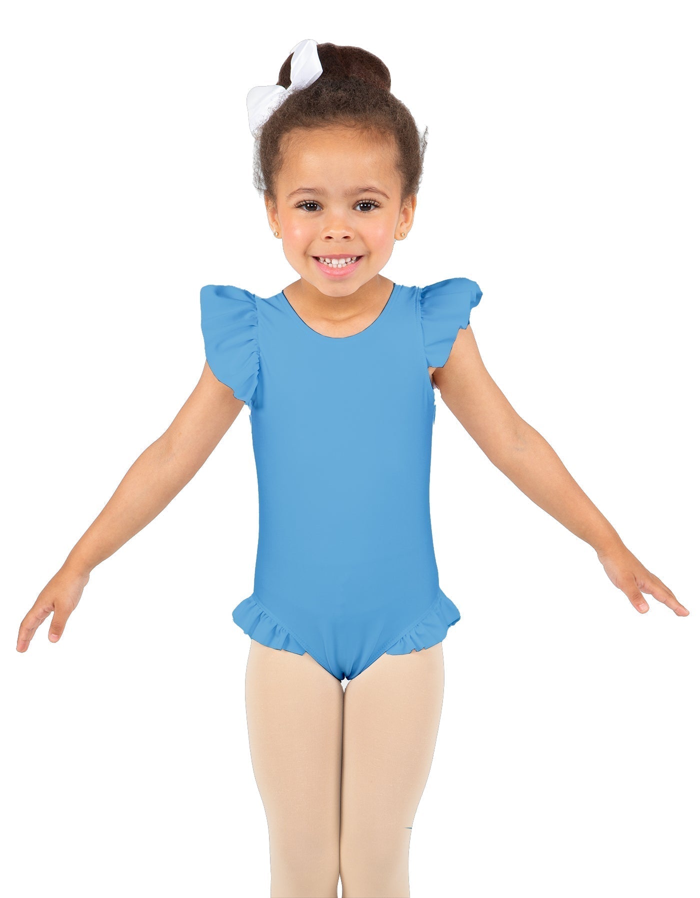 Solid Lycra Tank with Gather Sleeve and Legs Leotard