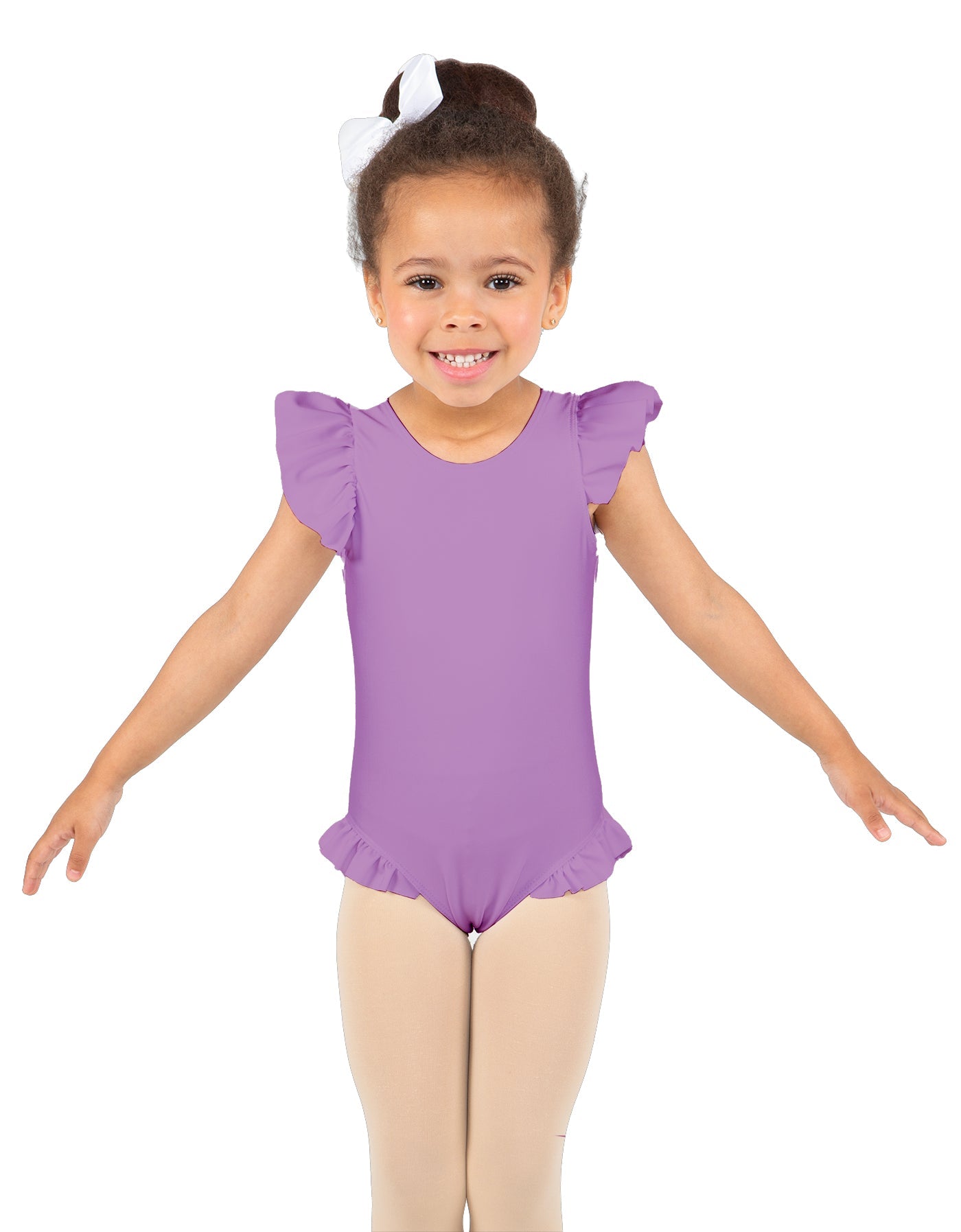 Solid Lycra Tank with Gather Sleeve and Legs Leotard