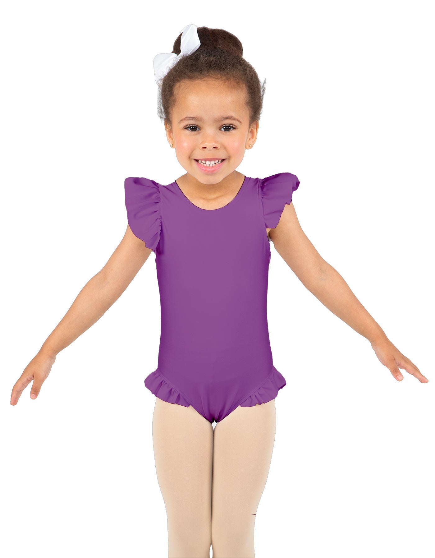 Solid Lycra Tank with Gather Sleeve and Legs Leotard