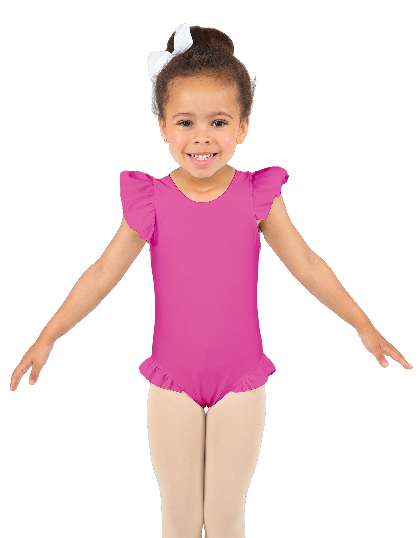 Solid Lycra Tank with Gather Sleeve and Legs Leotard