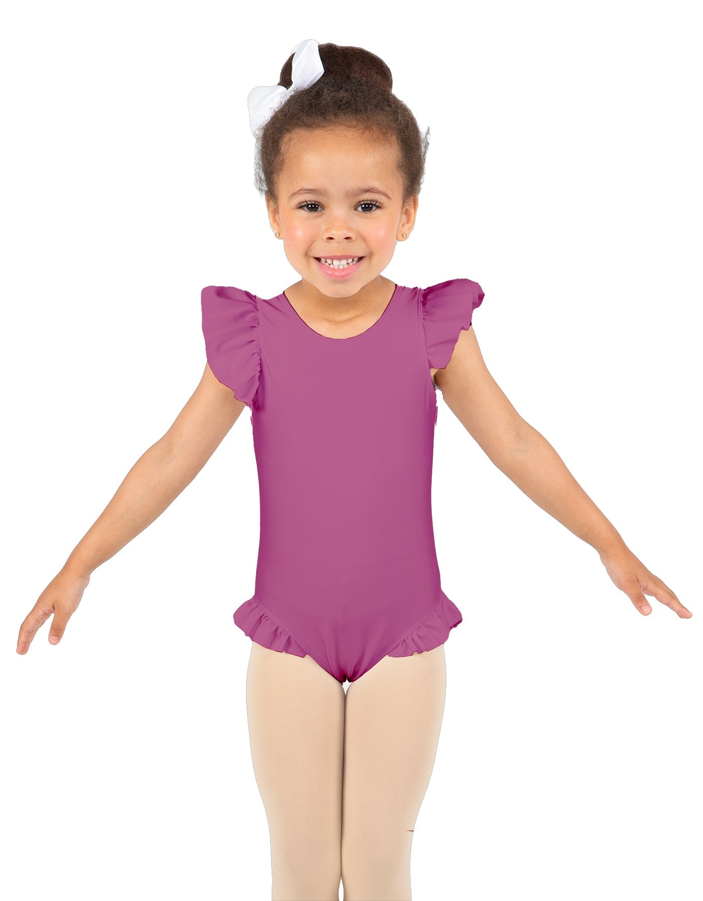 Solid Lycra Tank with Gather Sleeve and Legs Leotard