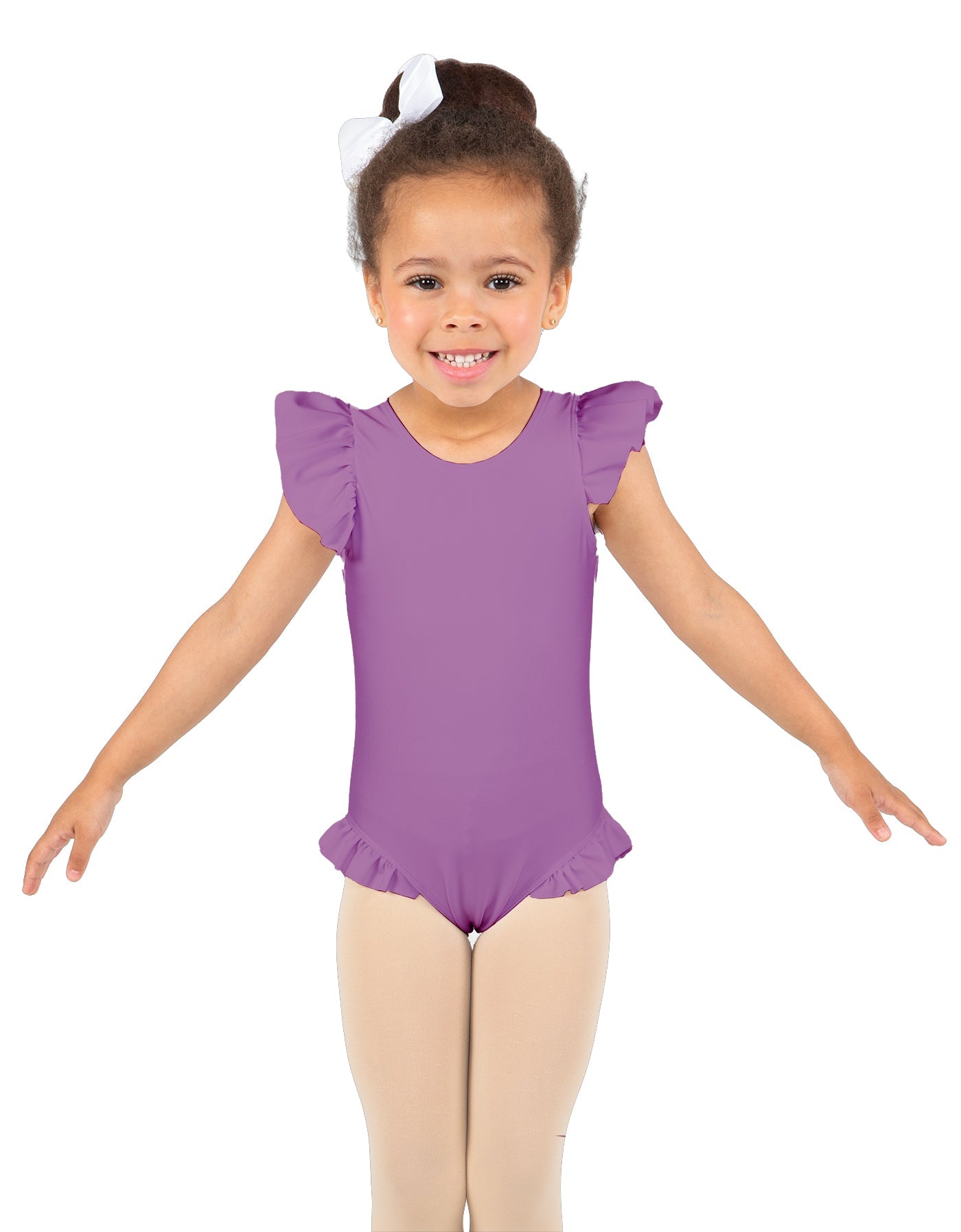 Solid Lycra Tank with Gather Sleeve and Legs Leotard