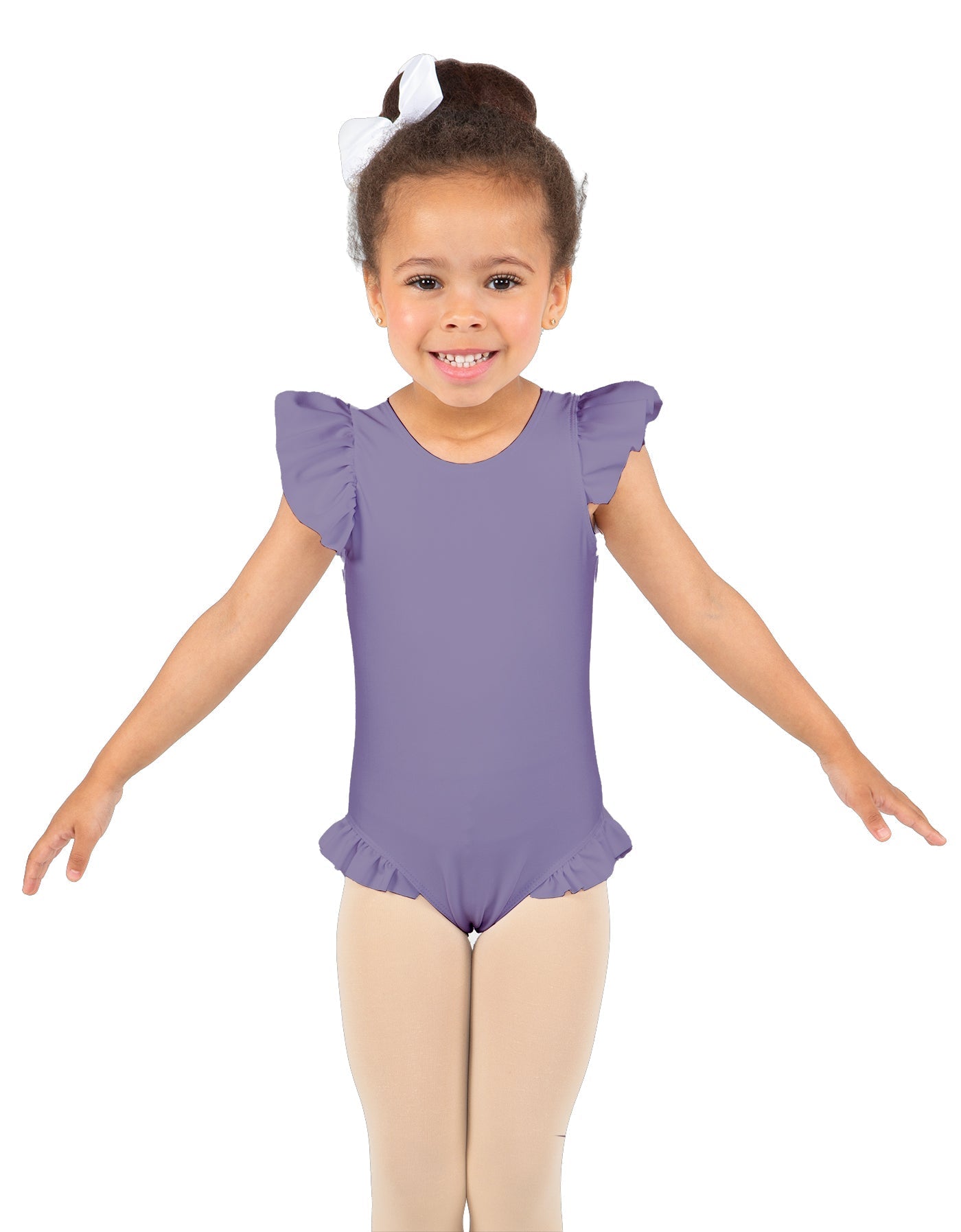 Solid Lycra Tank with Gather Sleeve and Legs Leotard