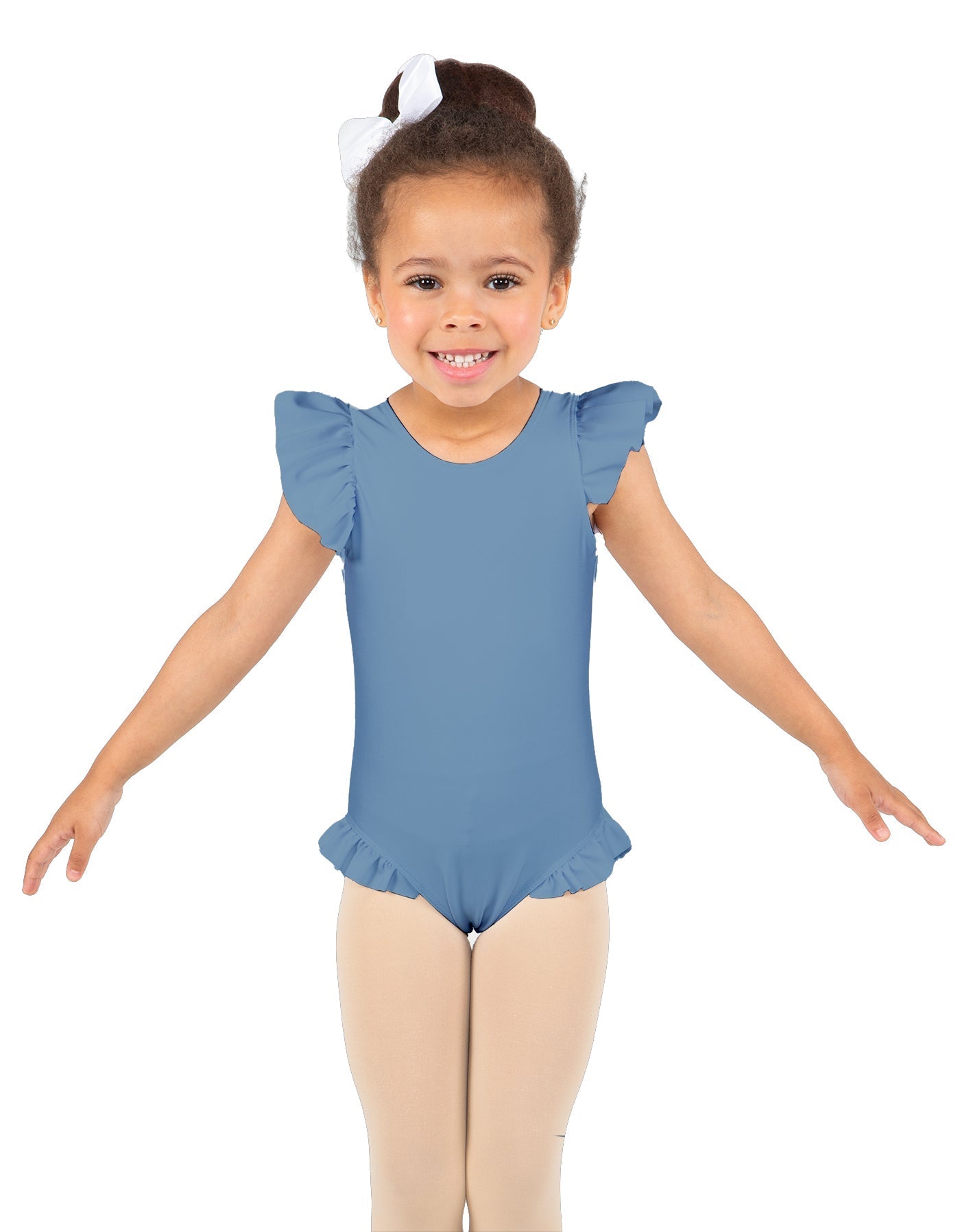 Solid Lycra Tank with Gather Sleeve and Legs Leotard