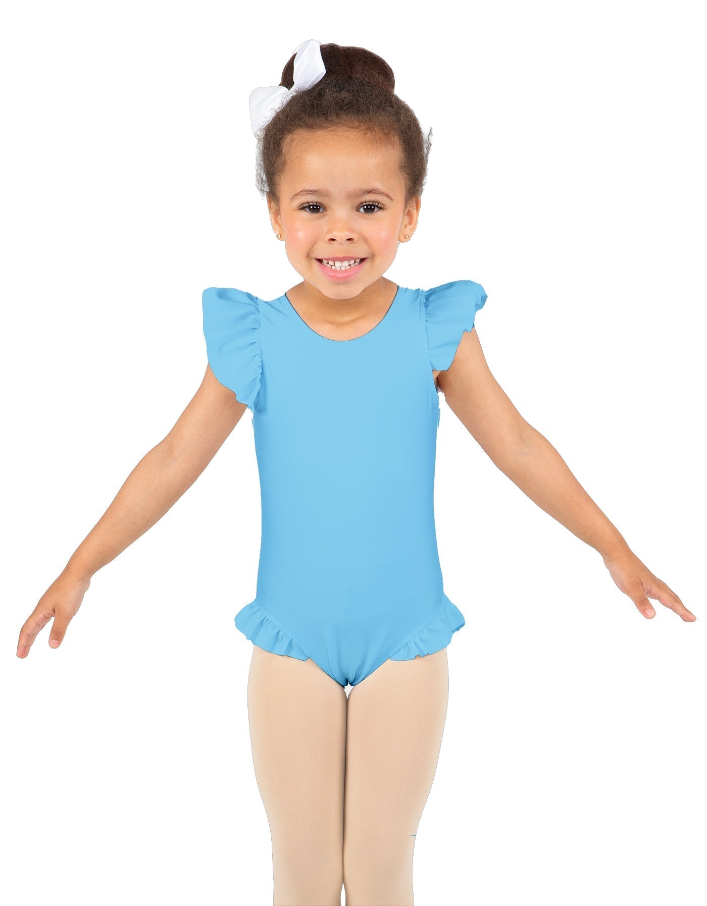 Solid Lycra Tank with Gather Sleeve and Legs Leotard