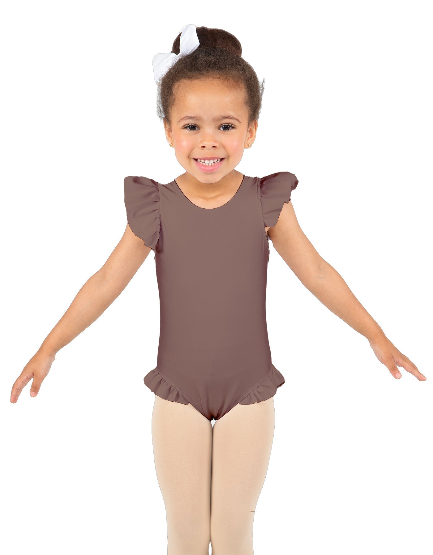 Solid Lycra Tank with Gather Sleeve and Legs Leotard