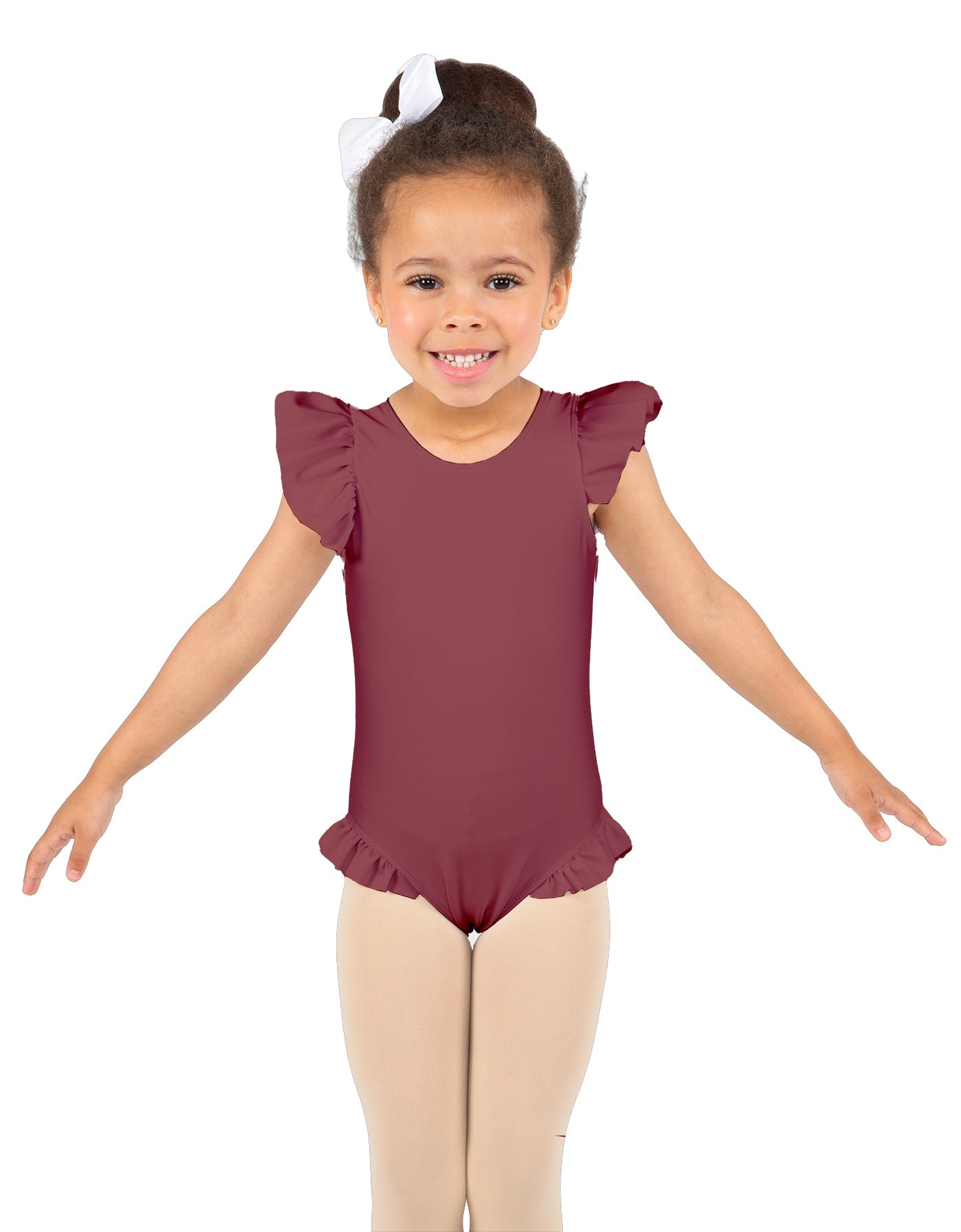 Solid Lycra Tank with Gather Sleeve and Legs Leotard