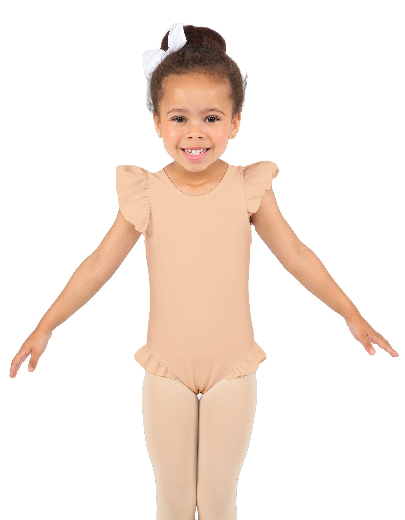 Solid Lycra Tank with Gather Sleeve and Legs Leotard