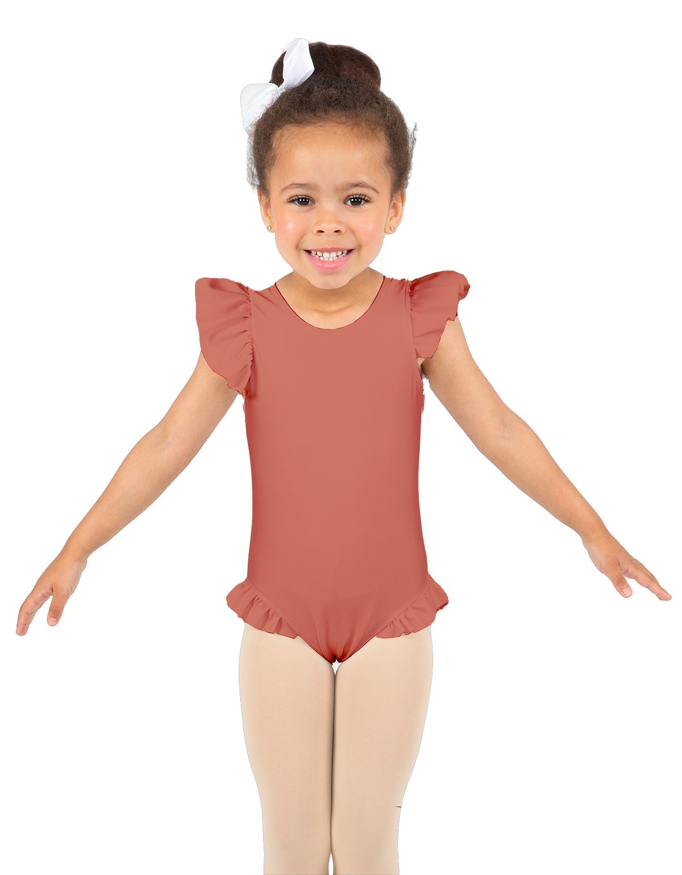 Solid Lycra Tank with Gather Sleeve and Legs Leotard