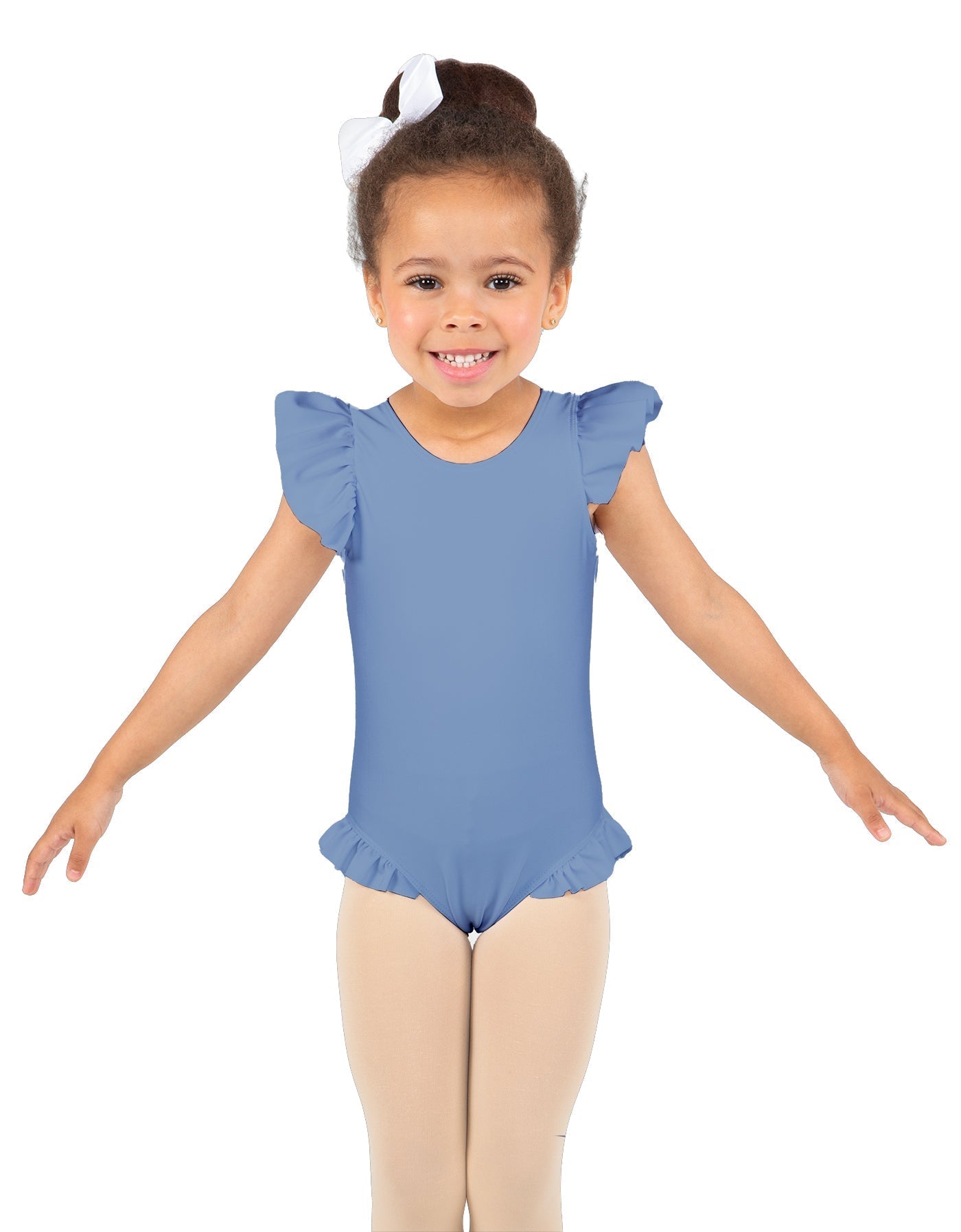 Solid Lycra Tank with Gather Sleeve and Legs Leotard