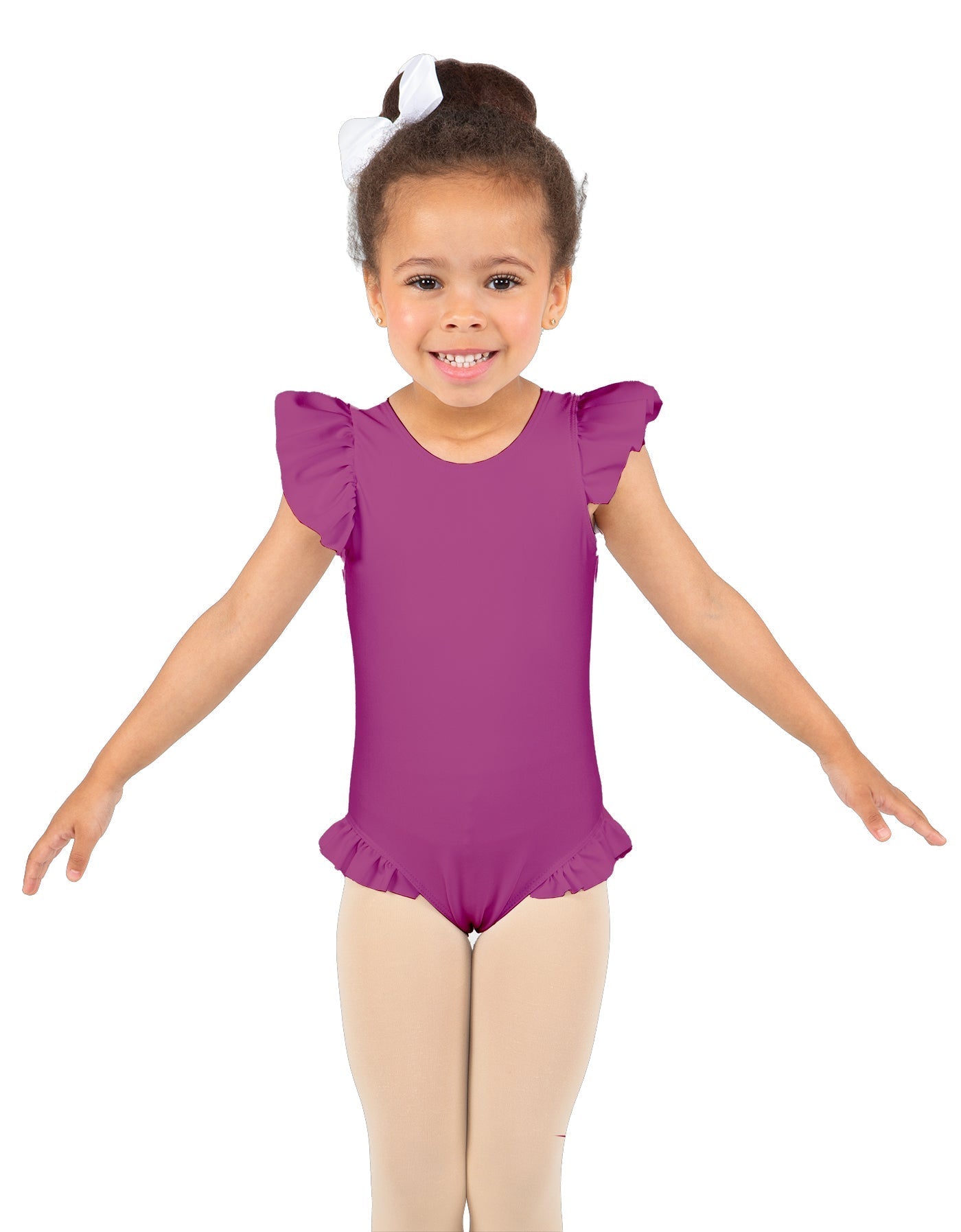 Solid Lycra Tank with Gather Sleeve and Legs Leotard