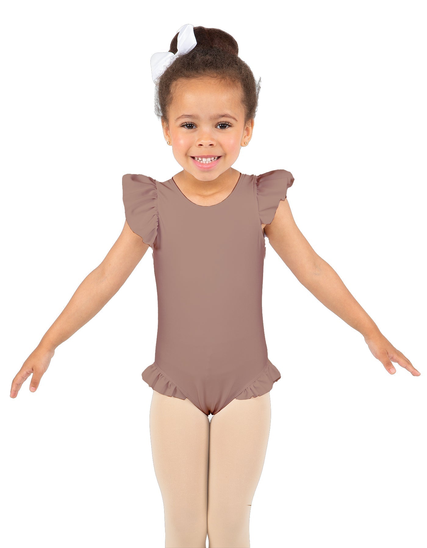 Solid Lycra Tank with Gather Sleeve and Legs Leotard