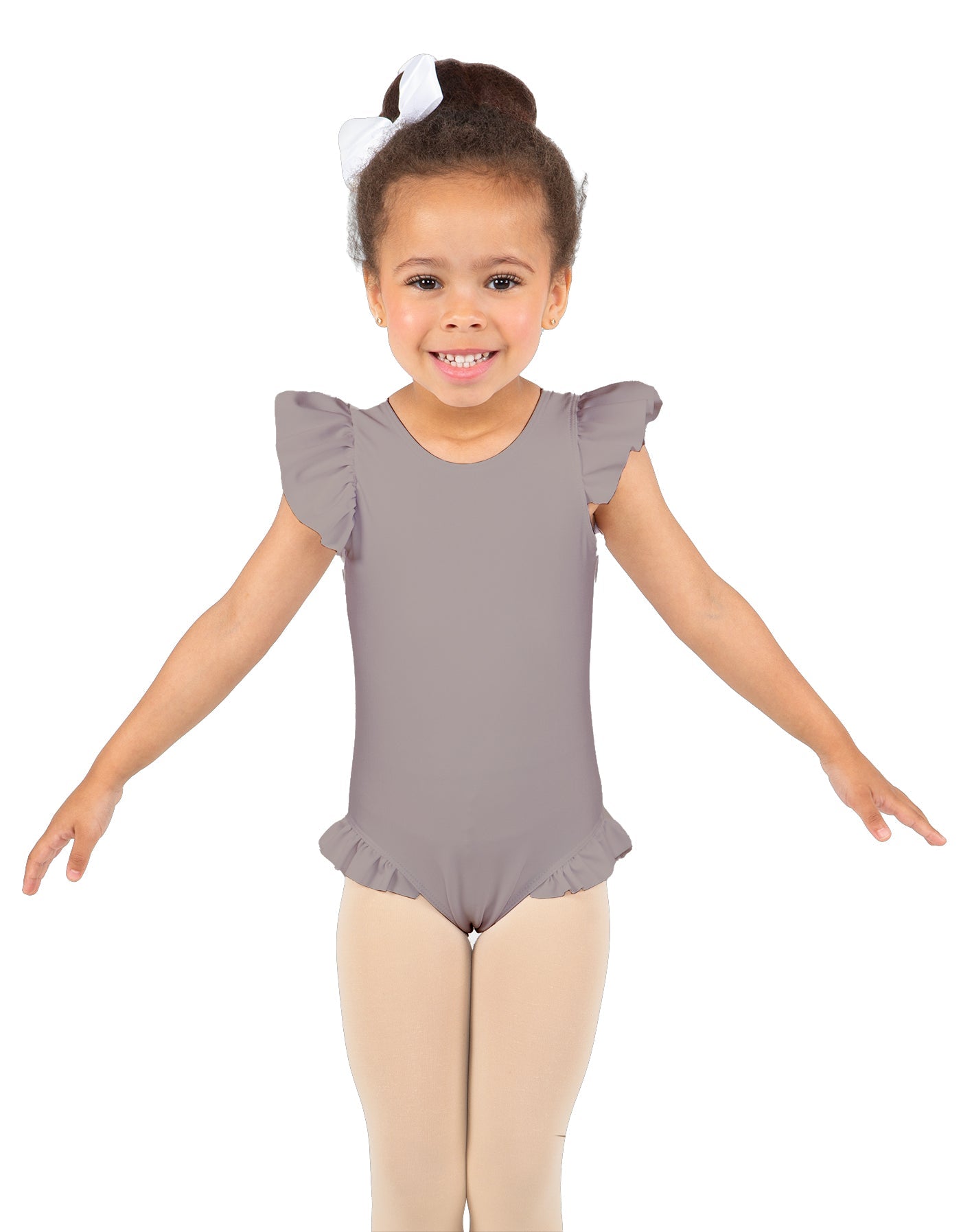 Solid Lycra Tank with Gather Sleeve and Legs Leotard