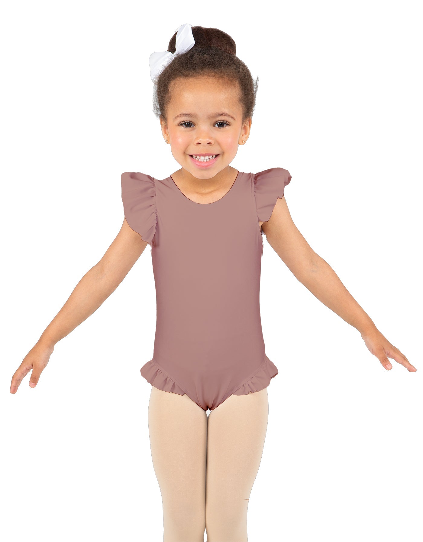 Solid Lycra Tank with Gather Sleeve and Legs Leotard