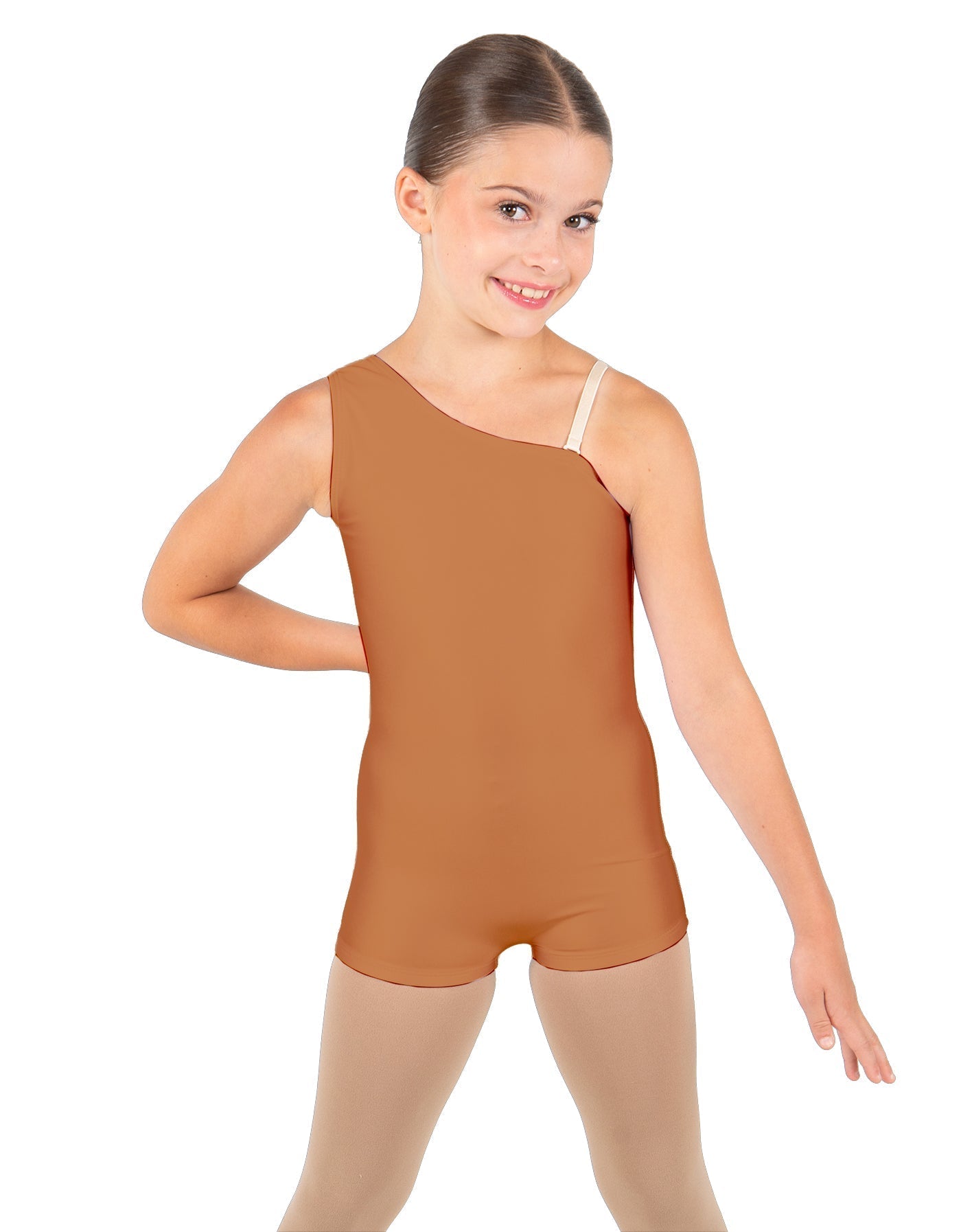 Solid Lycra One Shoulder Biketard